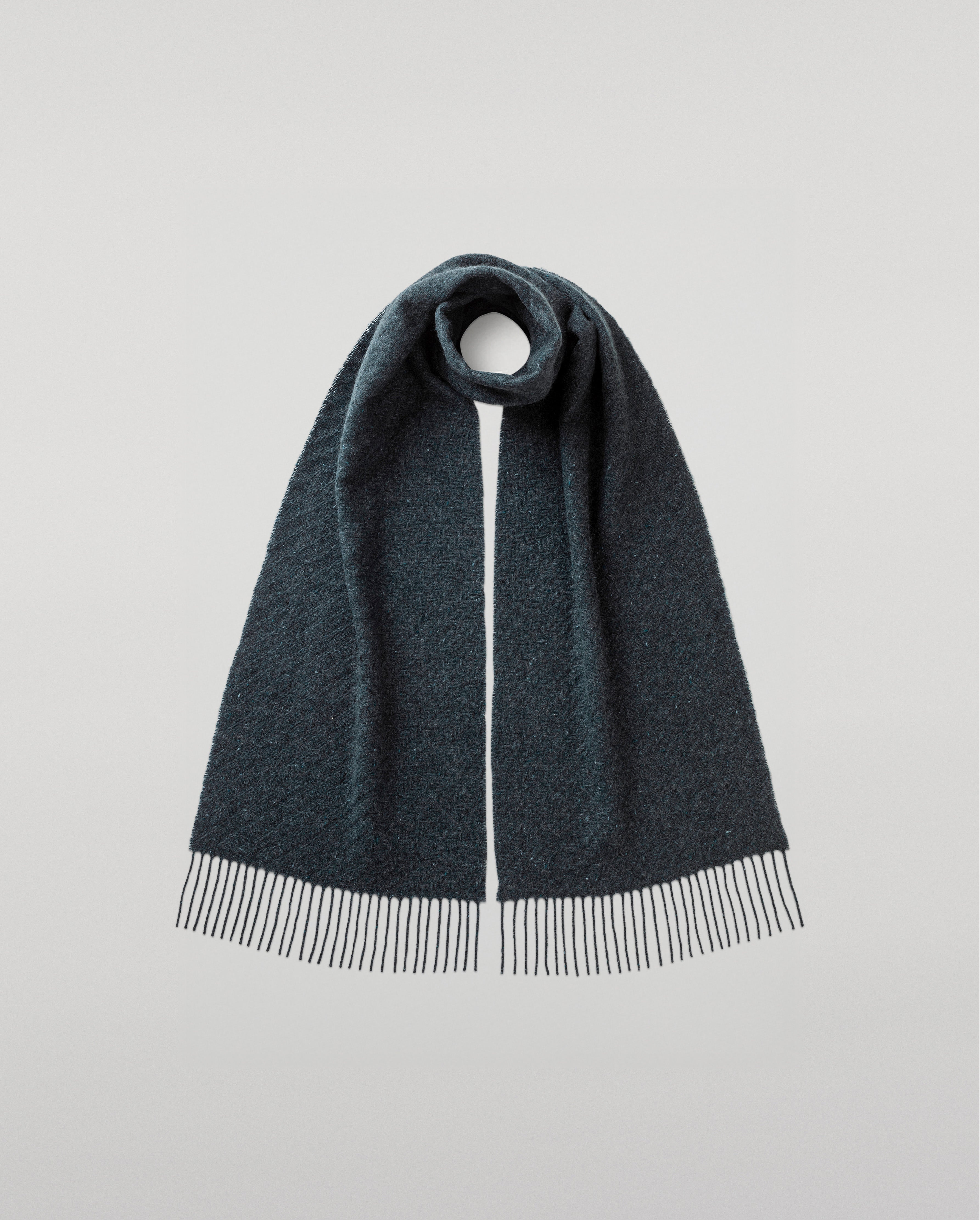Lofty Twill Blue Cashmere Scarf