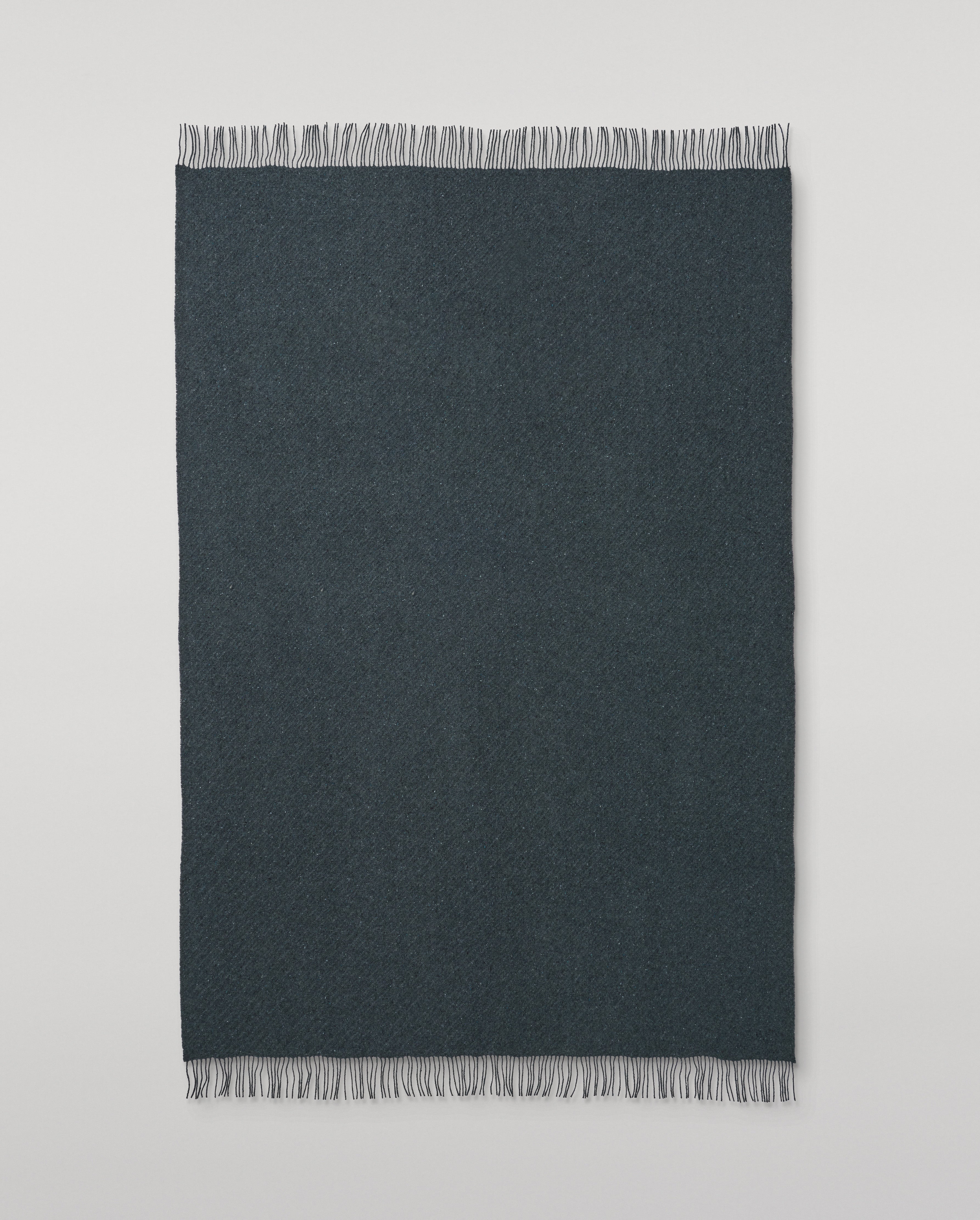 Lofty Twill Blue Cashmere Throw