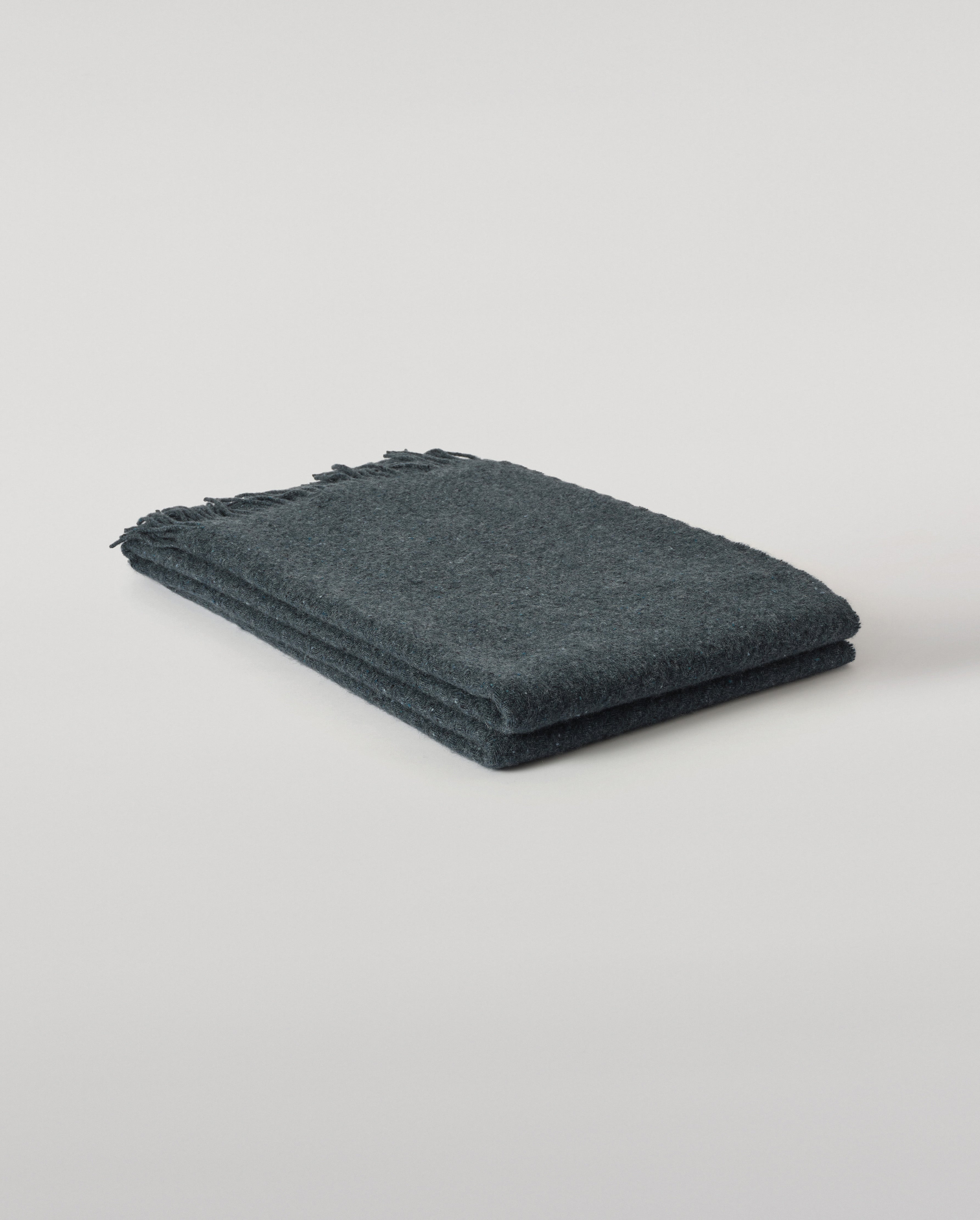 Lofty Twill Blue Cashmere Throw