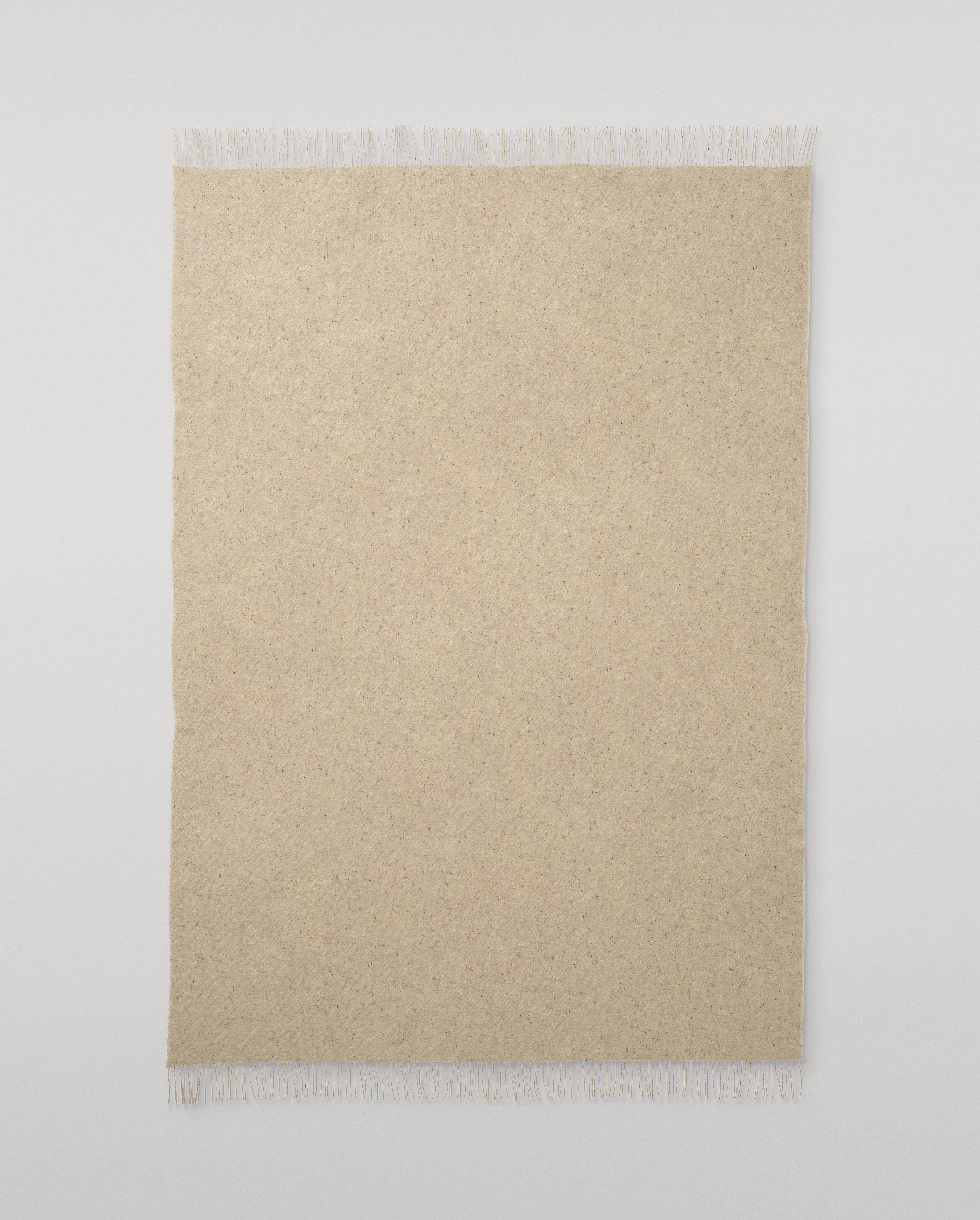 Lofty Twill Cream Cashmere Throw