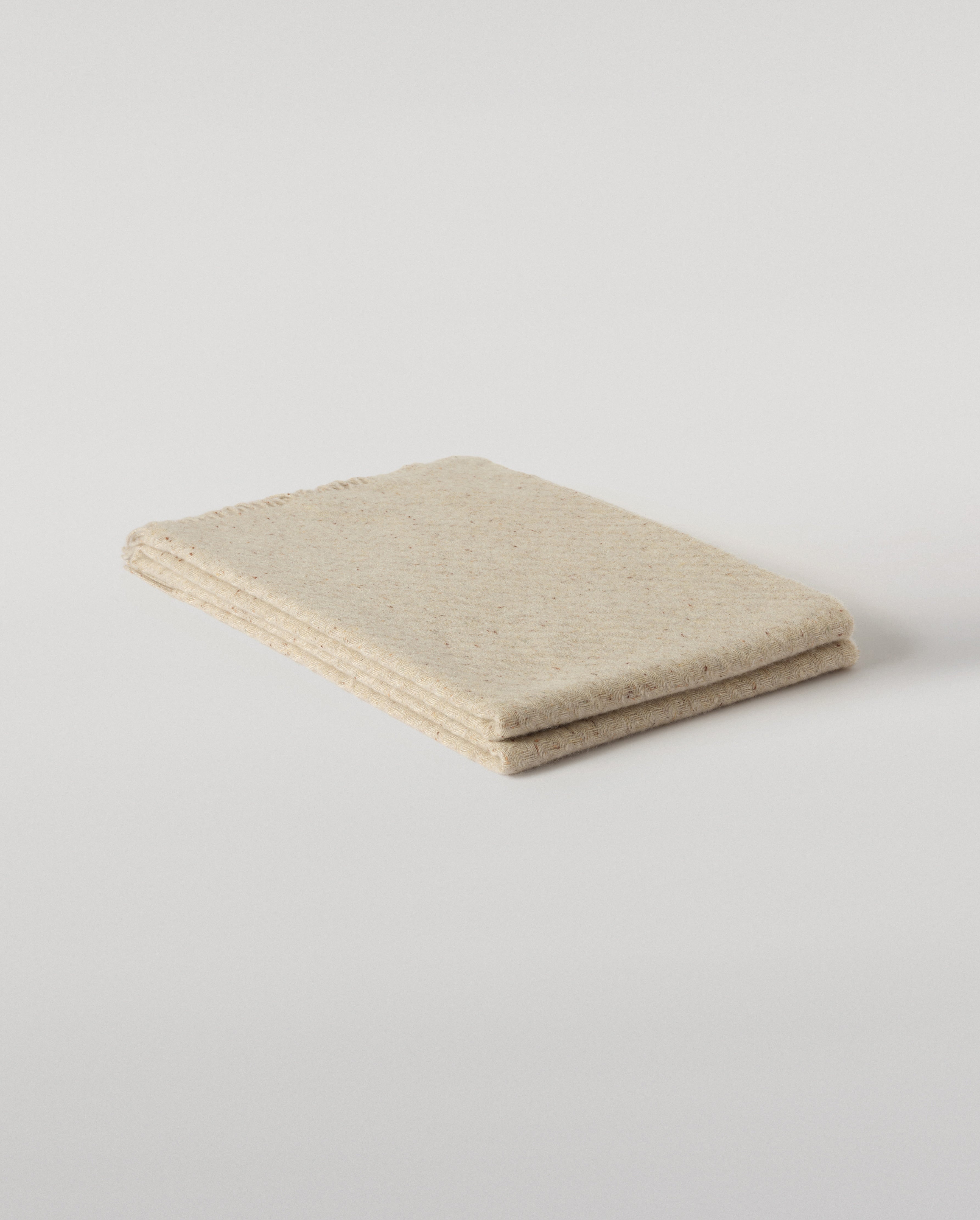 Lofty Twill Cream Cashmere Throw