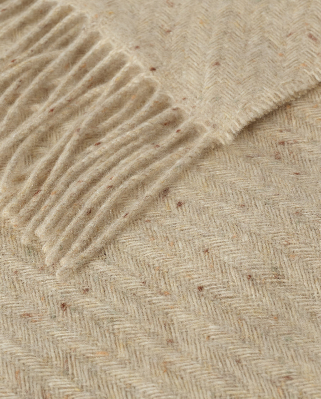 Lofty Twill Cream Cashmere Throw