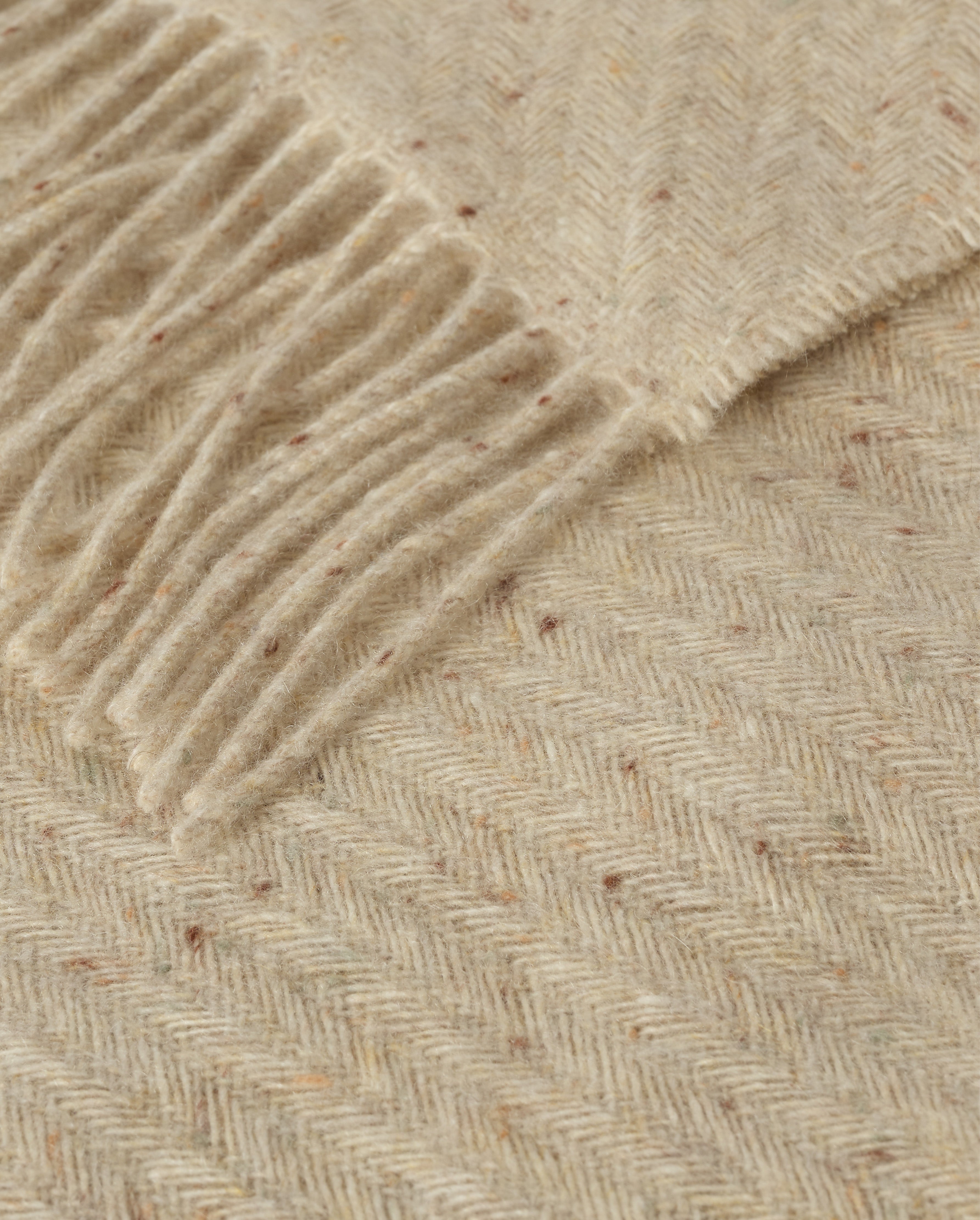 Lofty Twill Cream Cashmere Throw