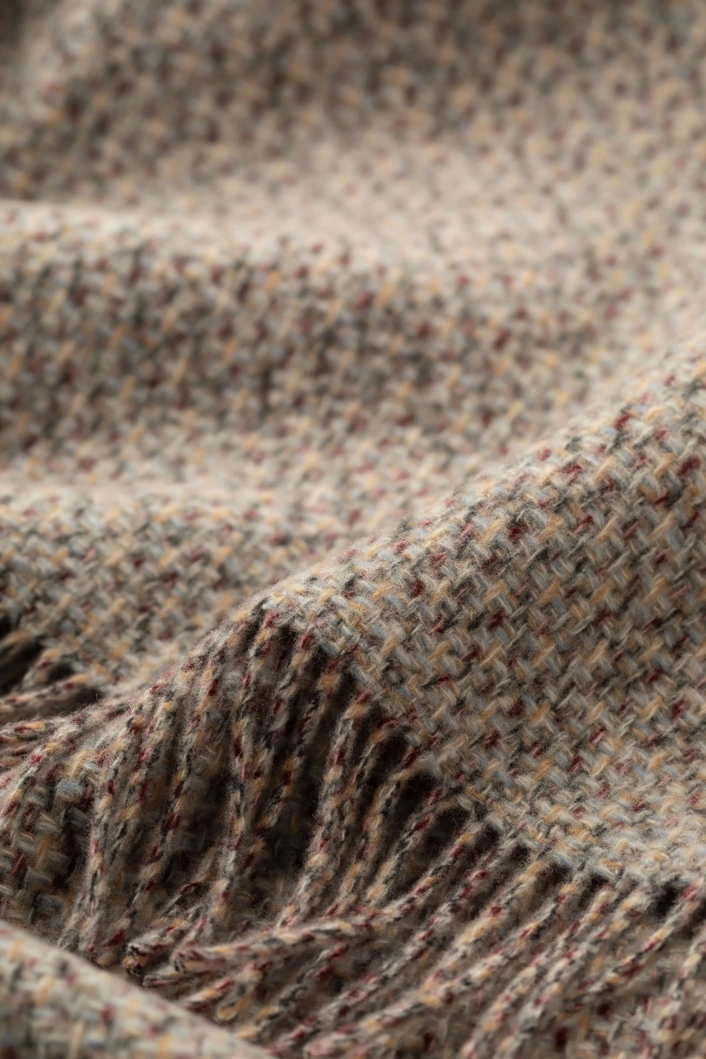 Tweed Texture Natural Throw