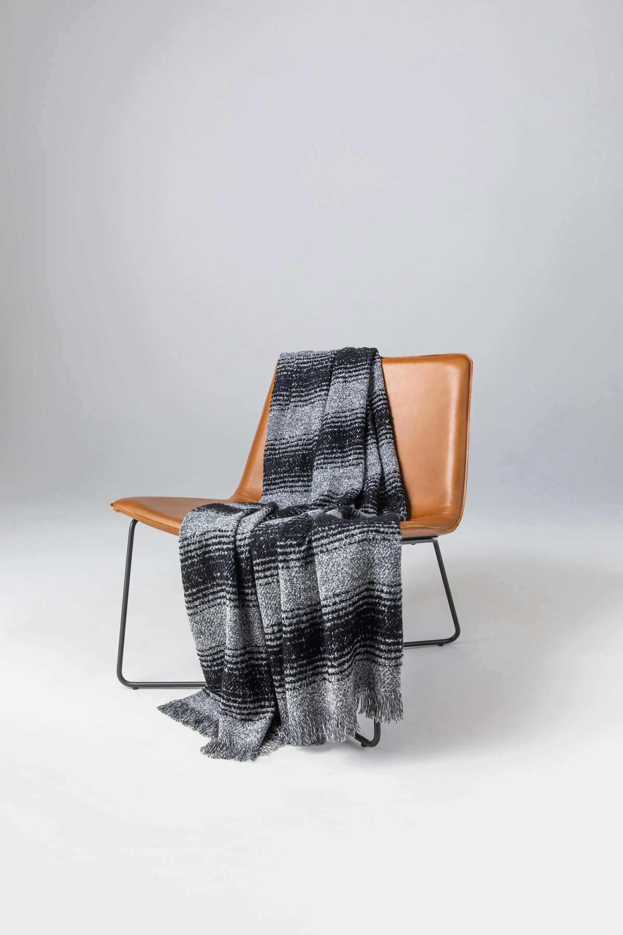 Textural Ombré Dark Grey Throw