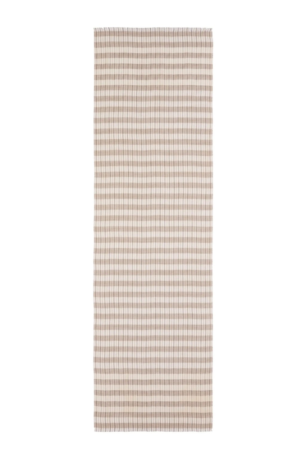 Tipped Stripe Natural Lightweight Scarf
