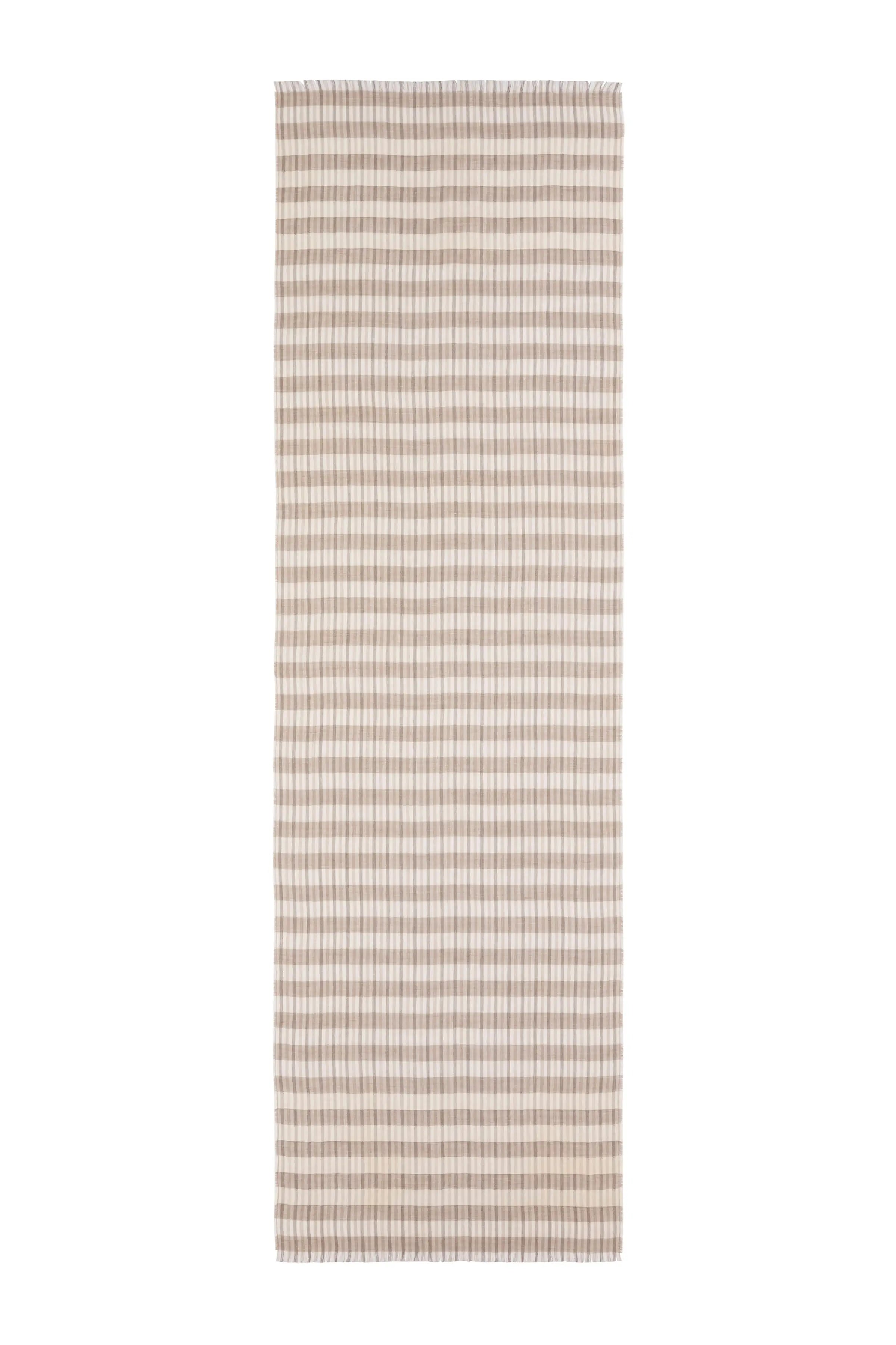 Tipped Stripe Natural Lightweight Scarf