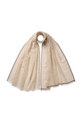 Colour Border Natural Lightweight Scarf
