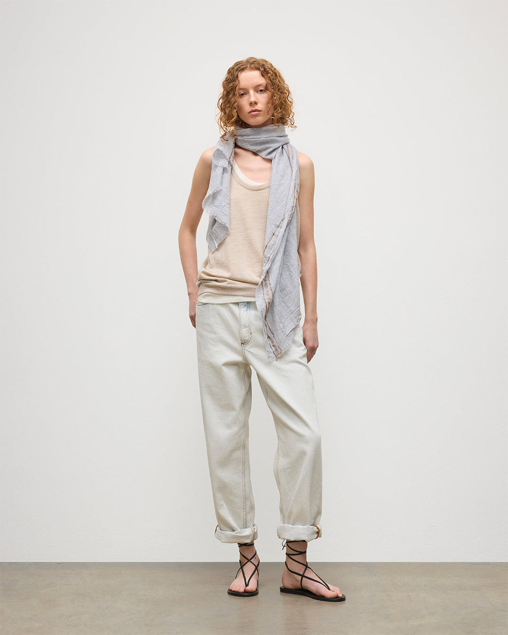 Cyrus Float Edge Grey Scarf