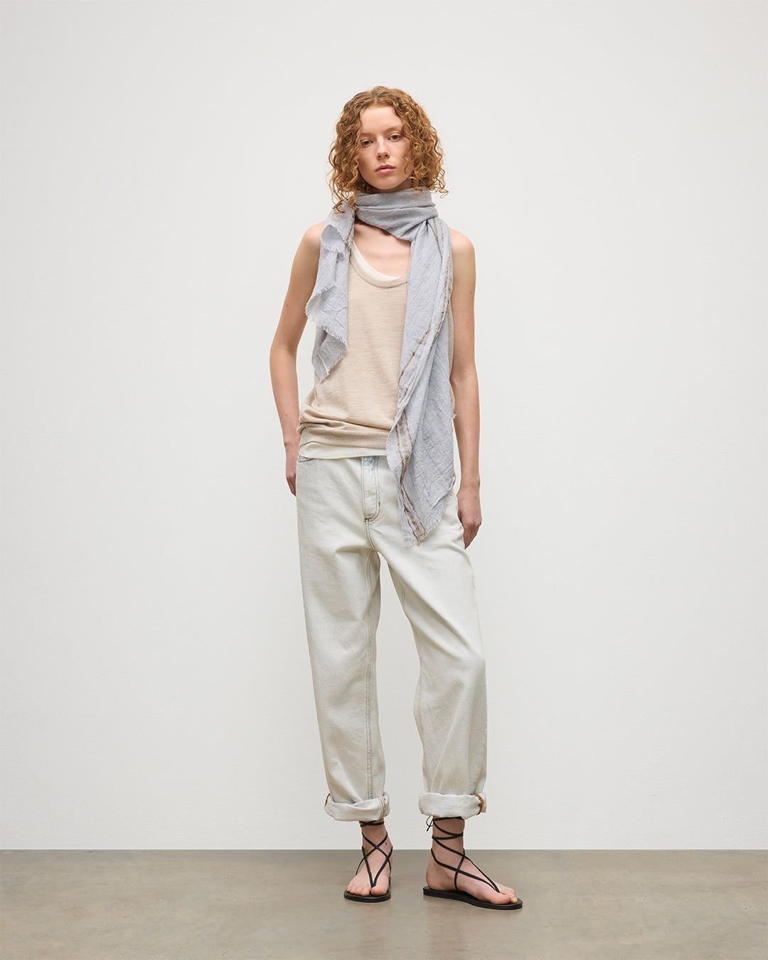 Cyrus Float Edge Grey Scarf