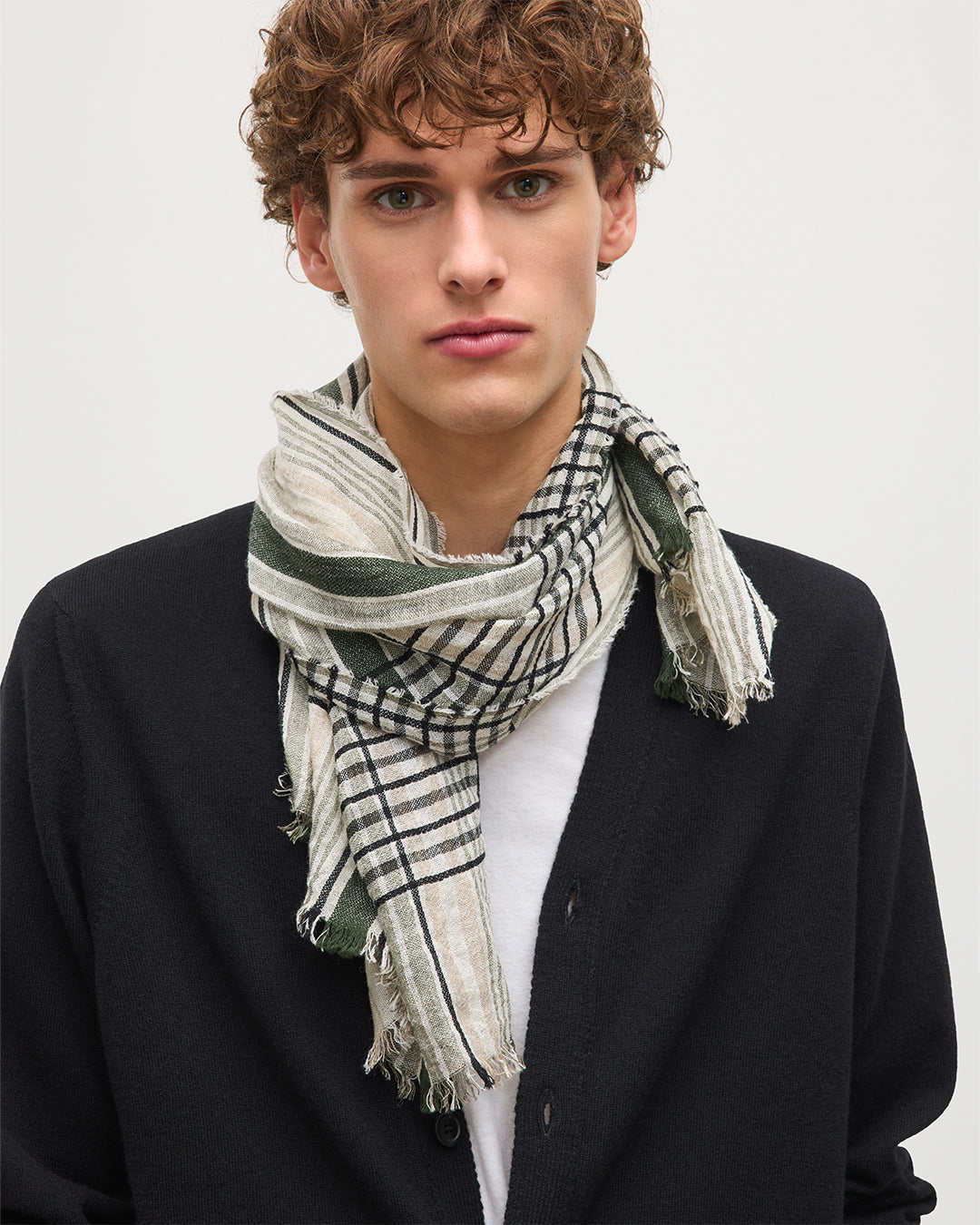 Crawton Graphic Stripe Natural Scarf