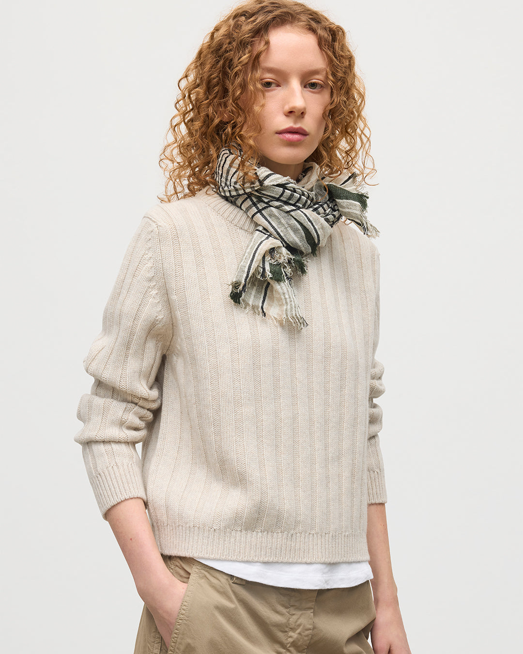 Crawton Graphic Stripe Natural Scarf