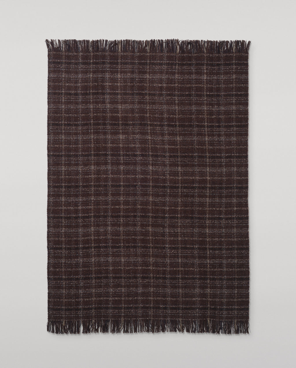 Luxury Texture Throw in Peat Brown & Navy