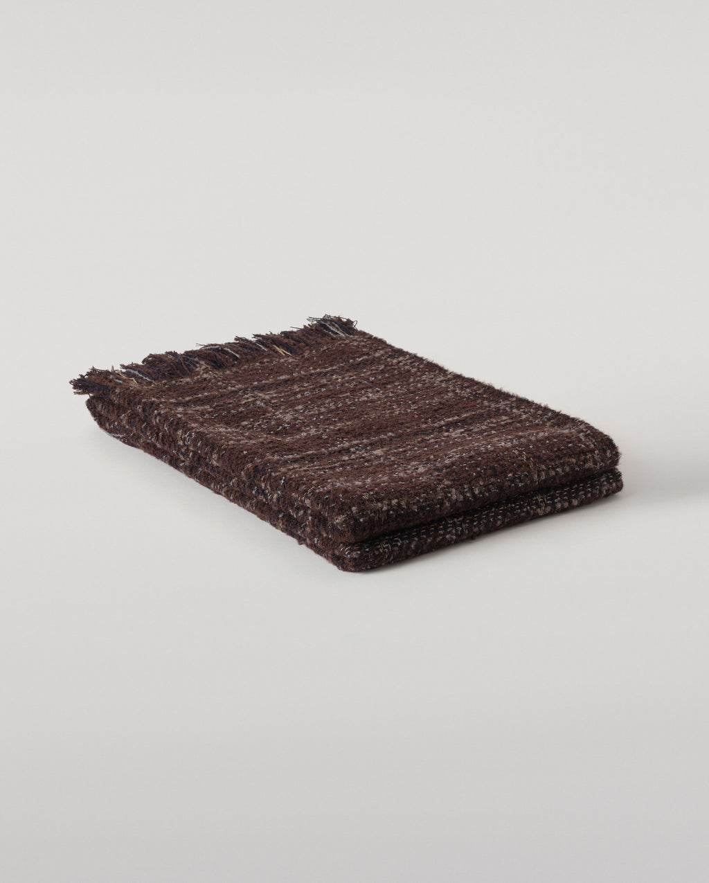 Luxury Texture Throw in Peat Brown & Navy