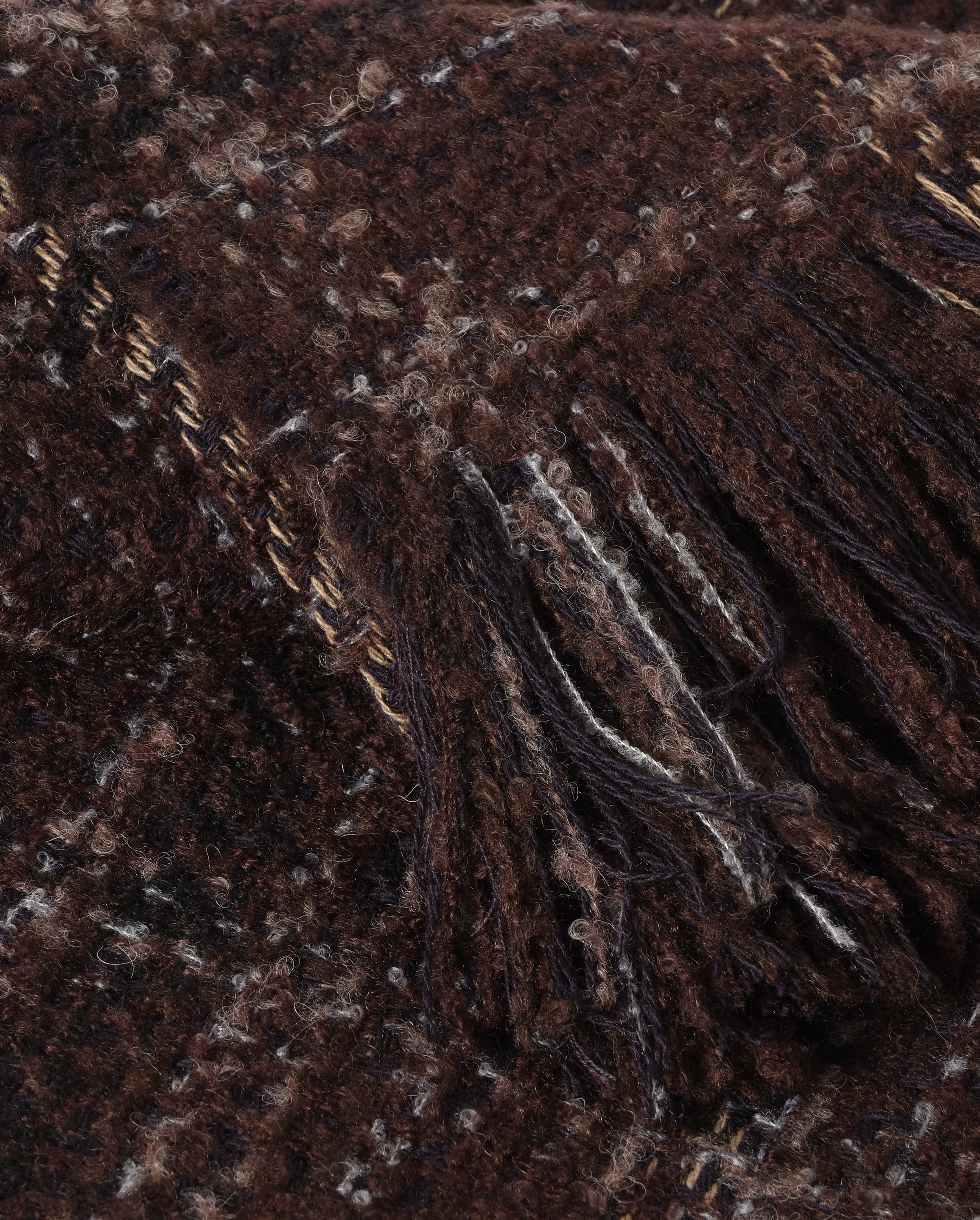 Luxury Texture Throw in Peat Brown & Navy