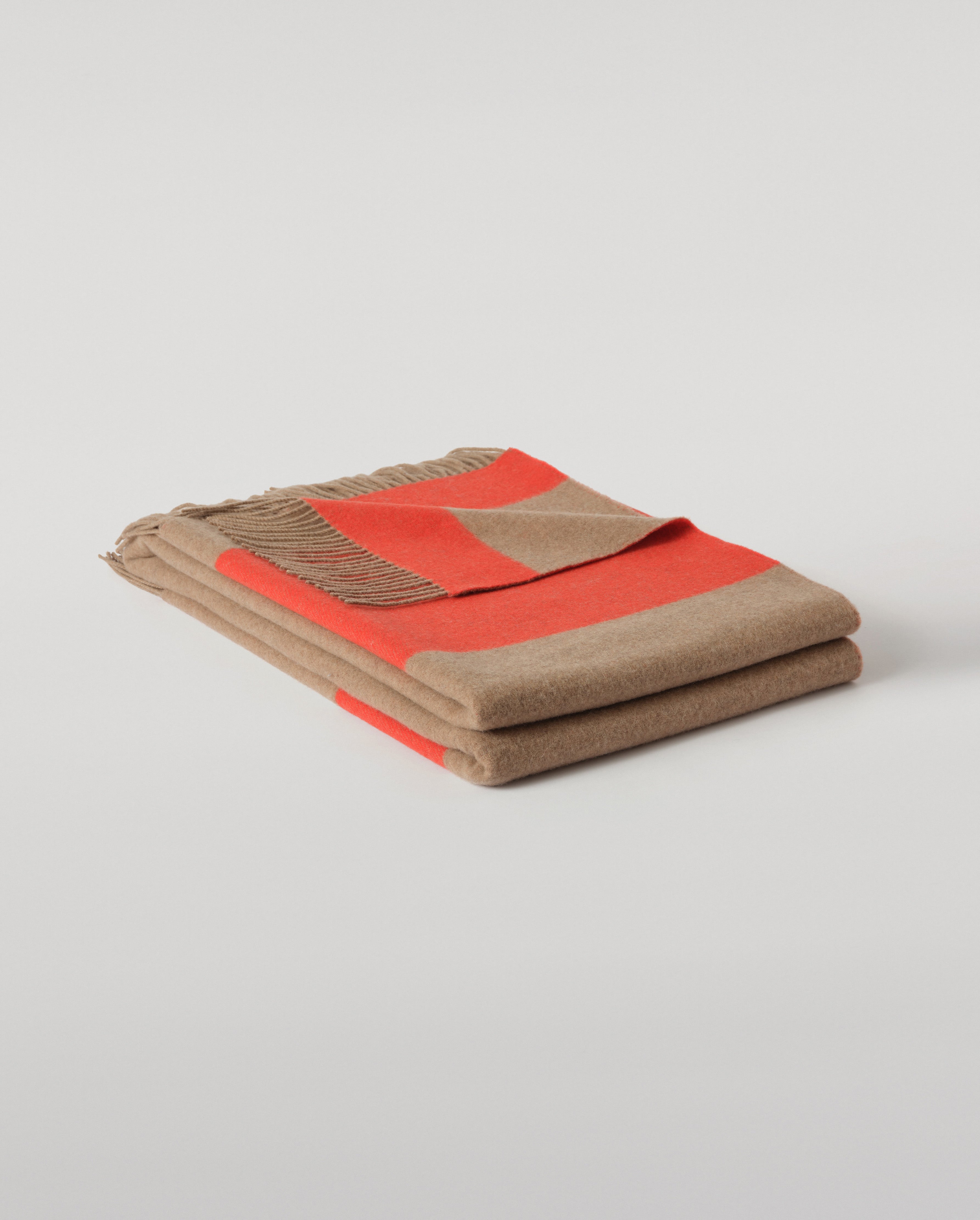 Brown & Red Stripe Throw