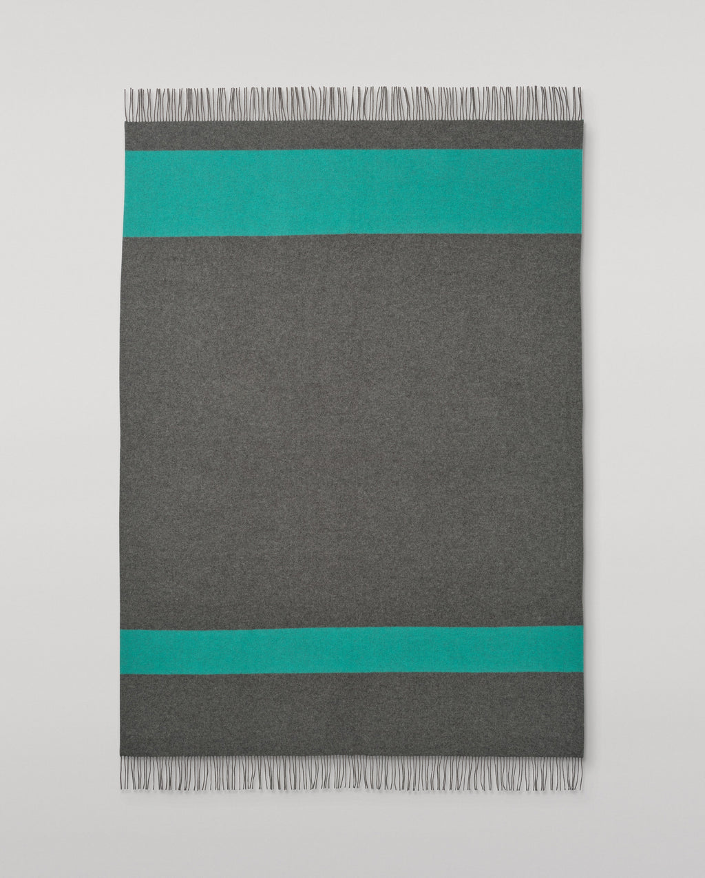 Grey & Green Stripe Throw