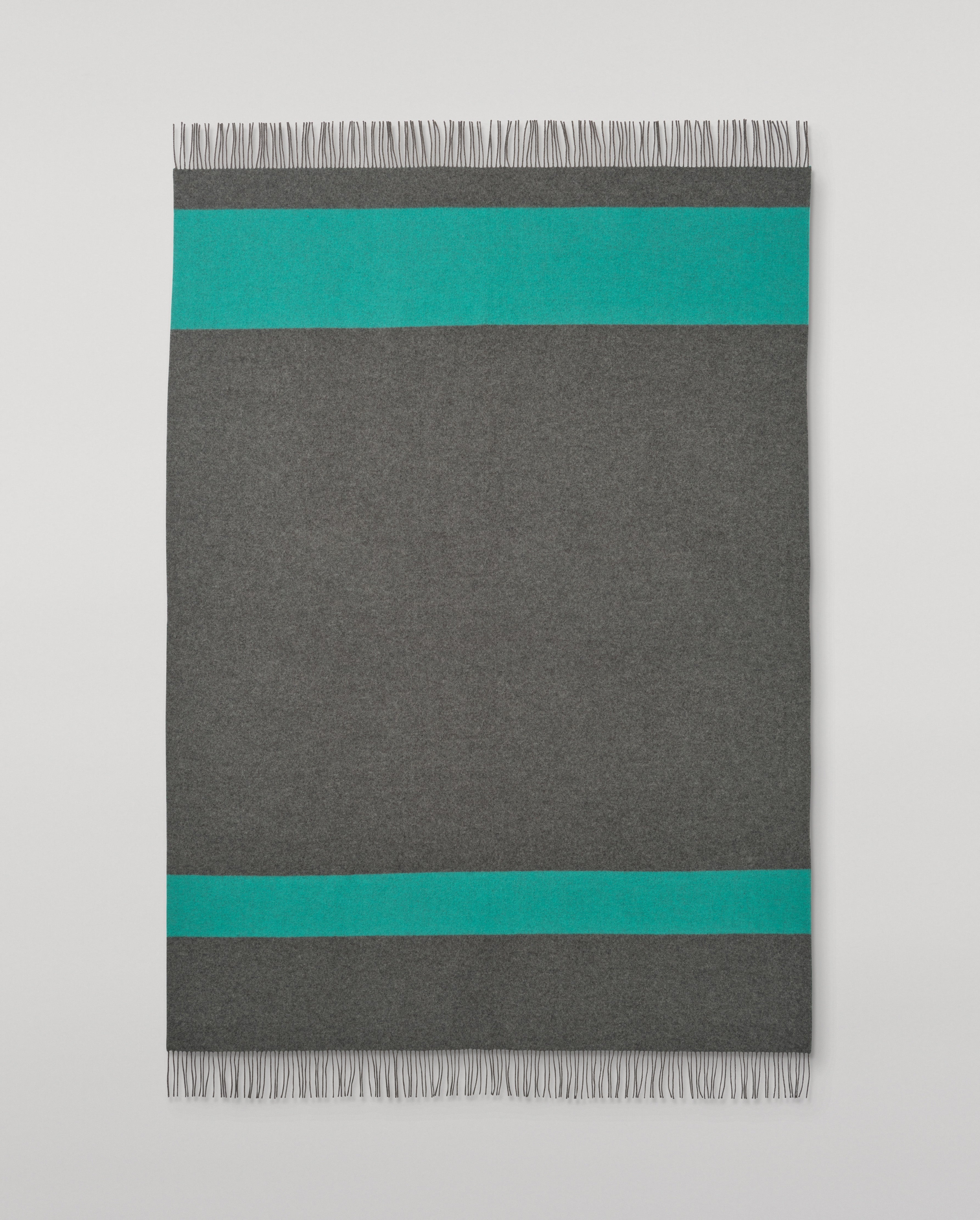 Grey & Green Stripe Throw