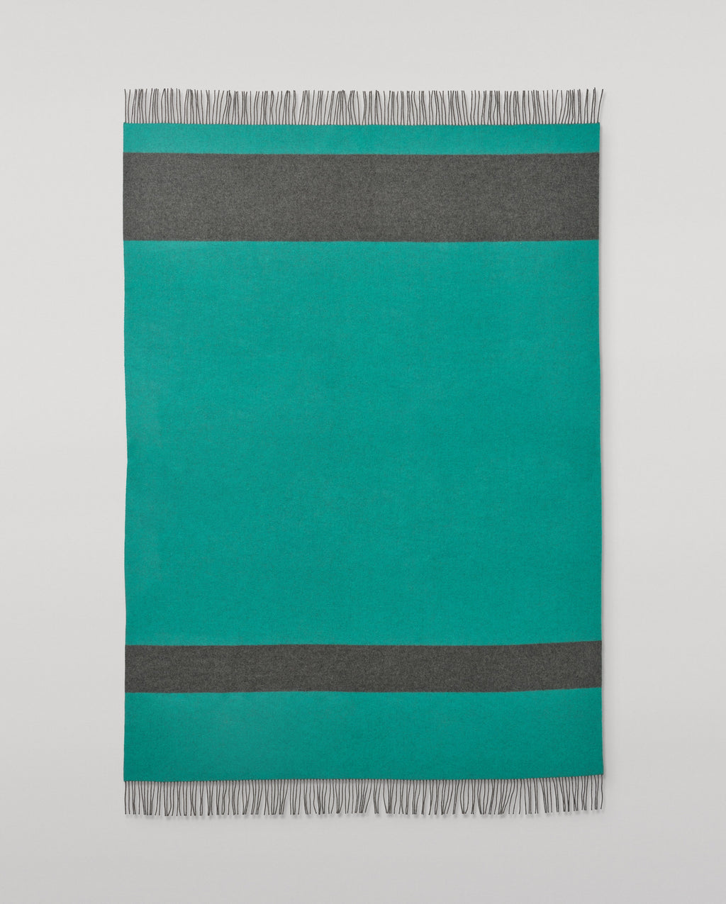 Grey & Green Stripe Throw