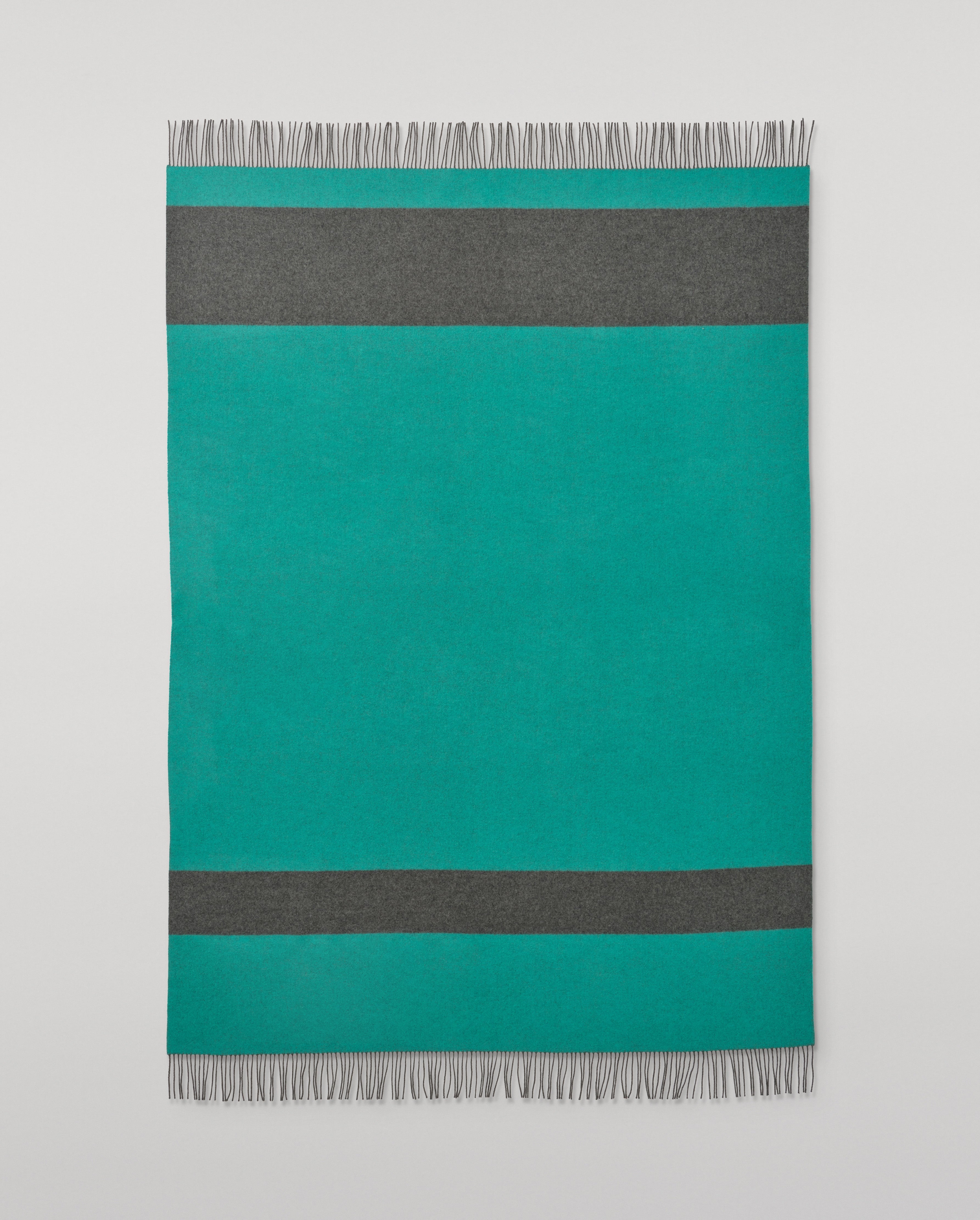 Grey & Green Stripe Throw