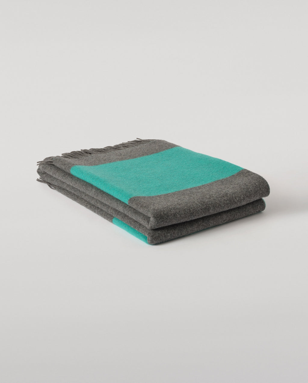 Grey & Green Stripe Throw