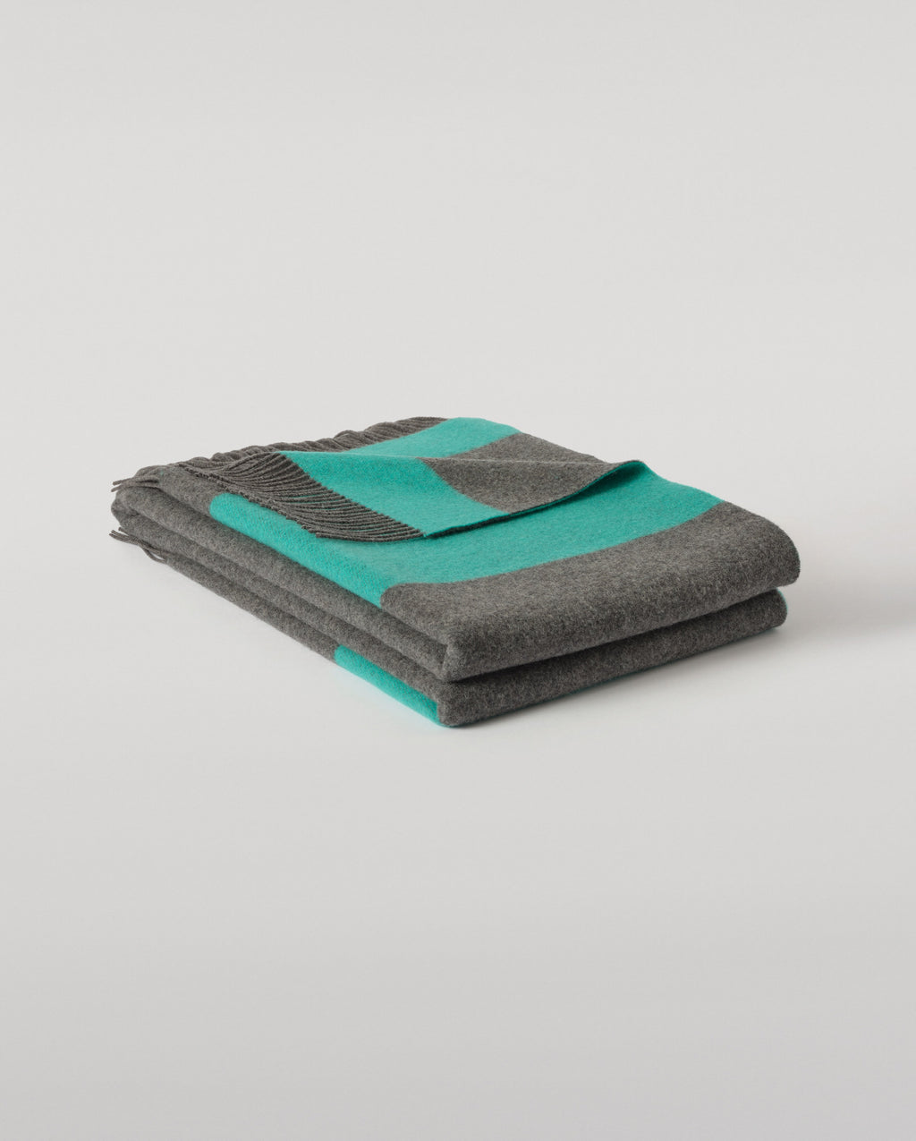 Grey & Green Stripe Throw