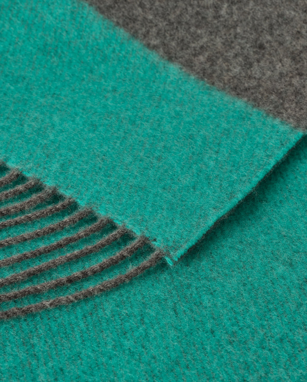Grey & Green Stripe Throw