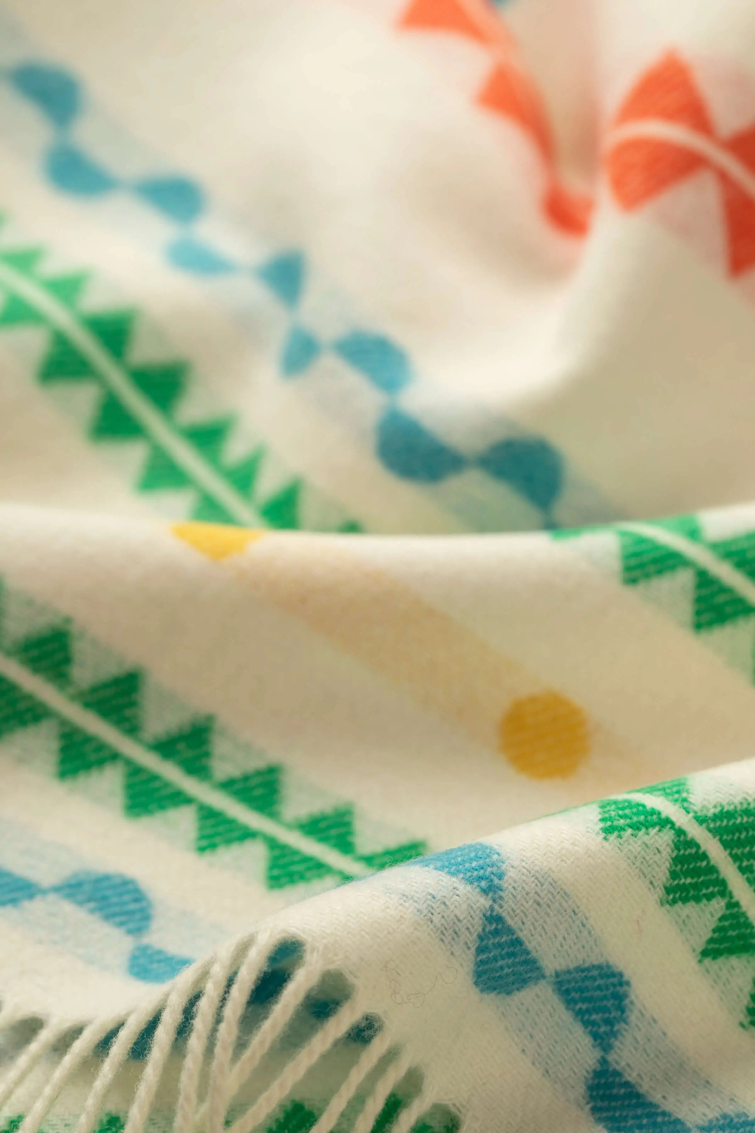 Purled Fringe Children's Bright Blanket