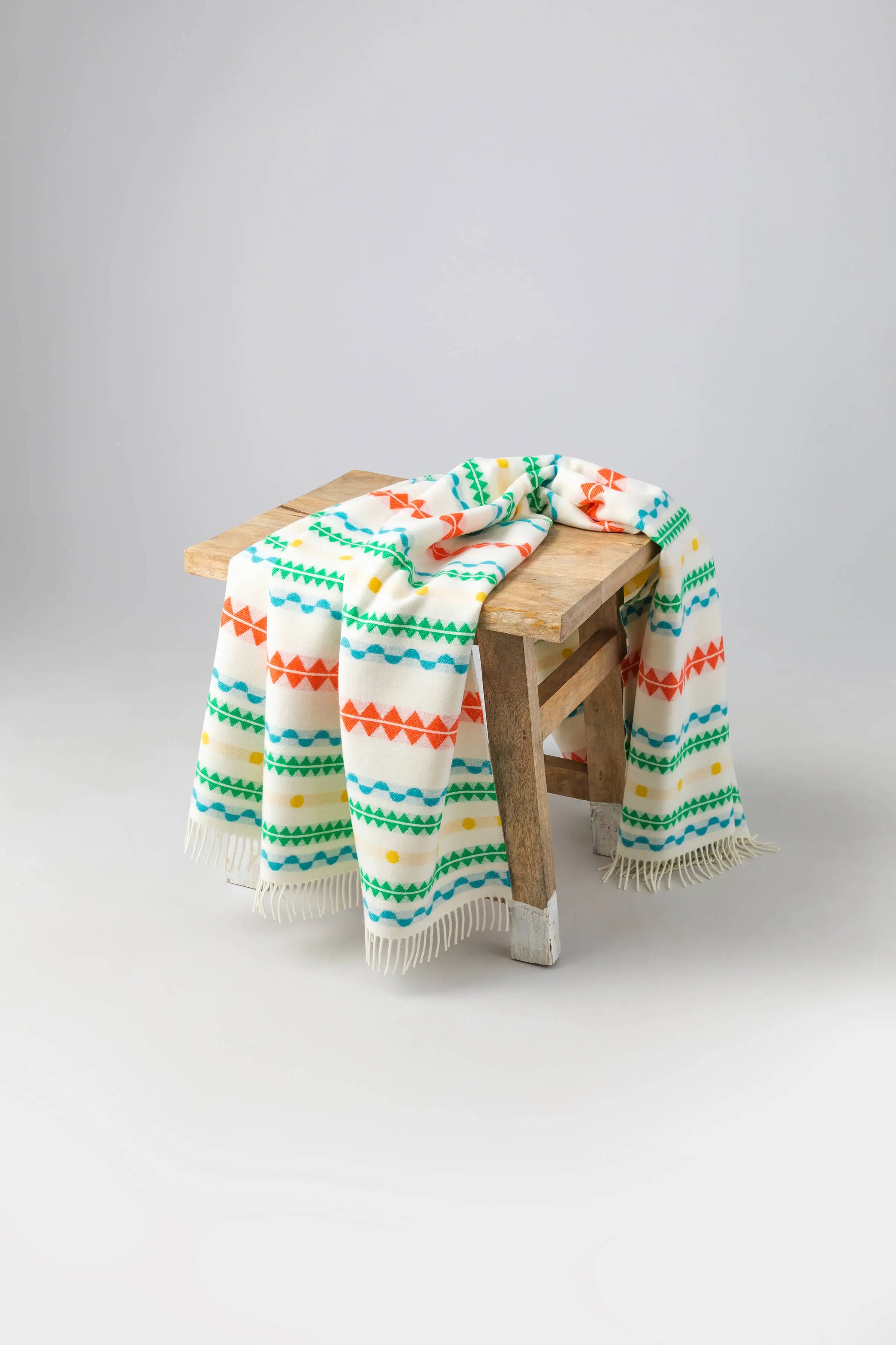 Purled Fringe Children's Bright Blanket