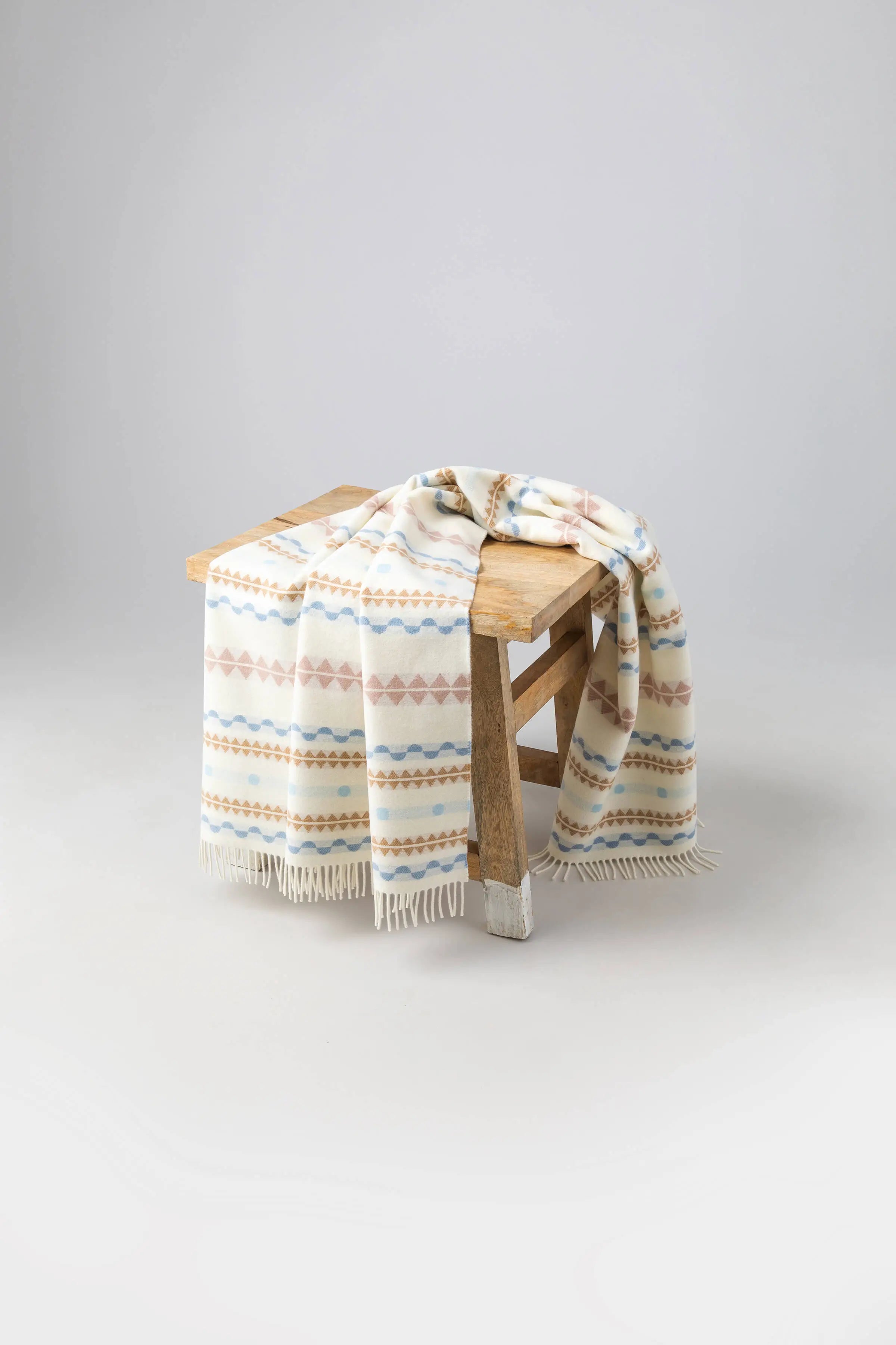 Purled Fringe Children's Blanket in Natural
