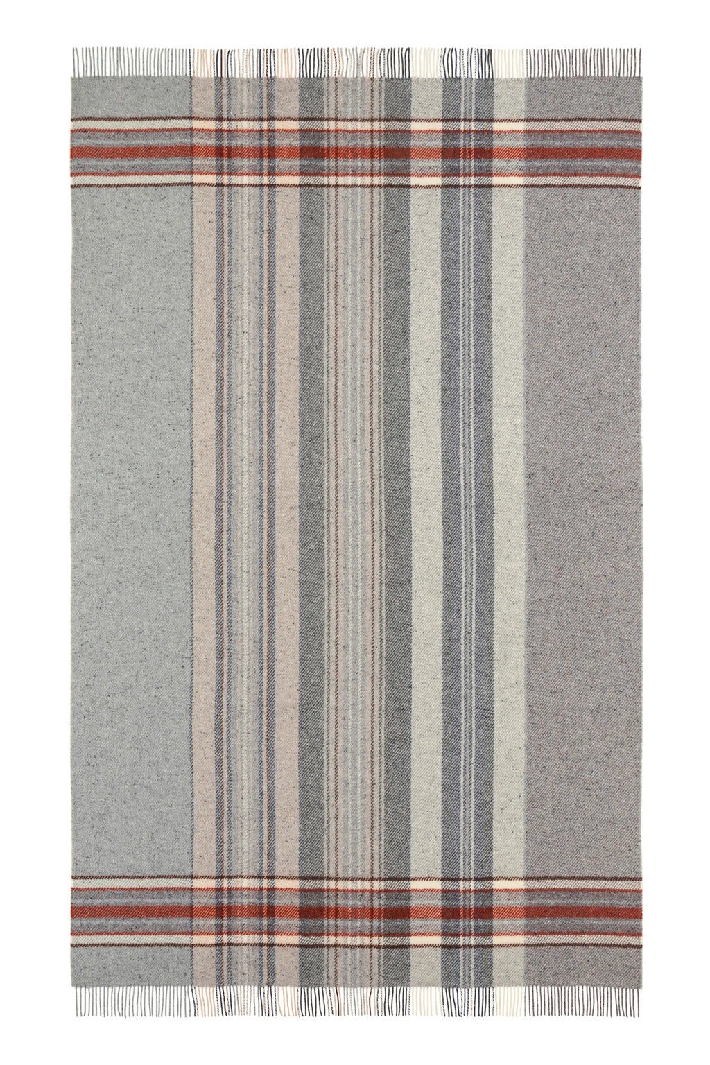 Donegal Check Bed Throw in Russet & Grey