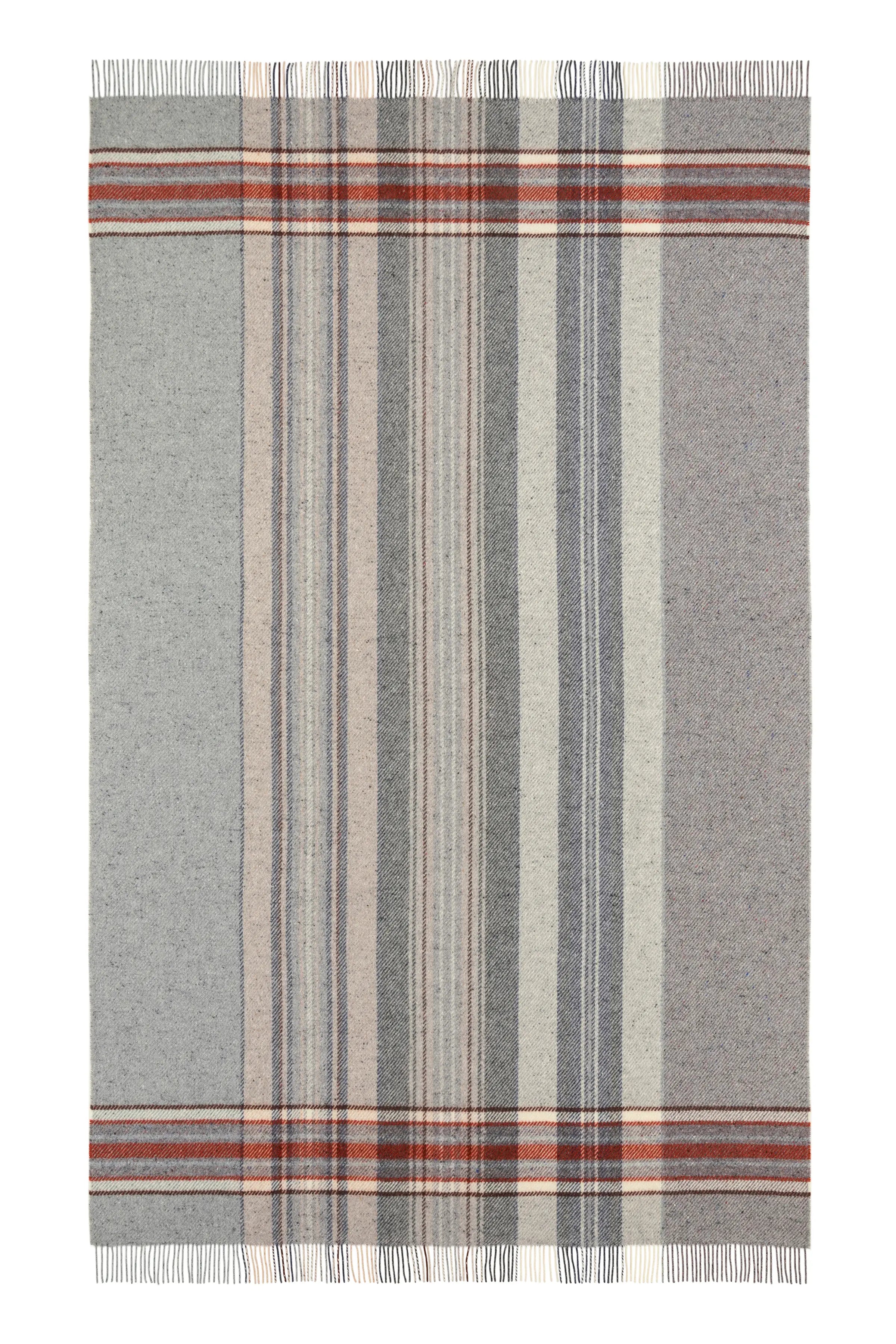 Donegal Check Bed Throw in Russet & Grey