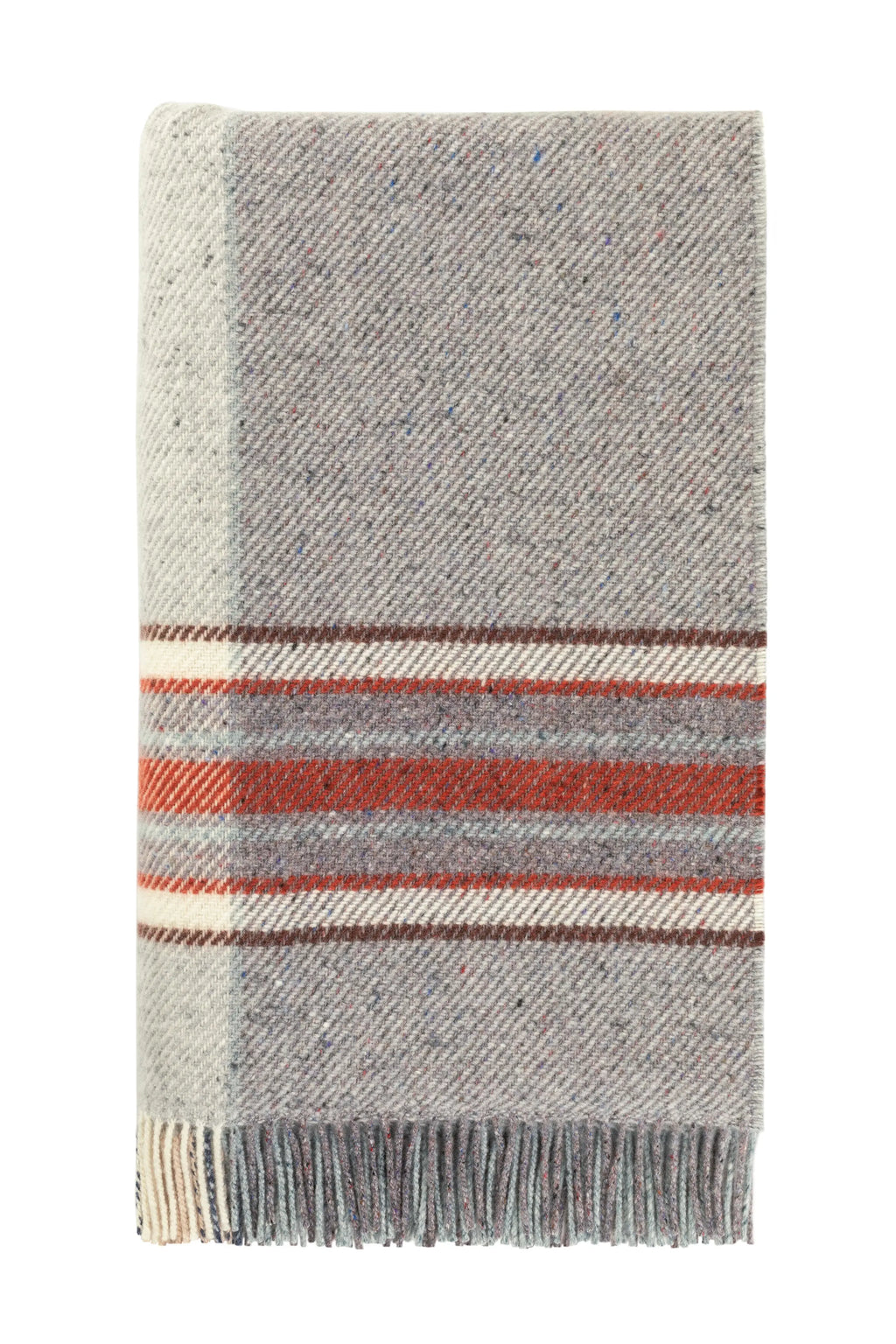 Donegal Check Bed Throw in Russet & Grey