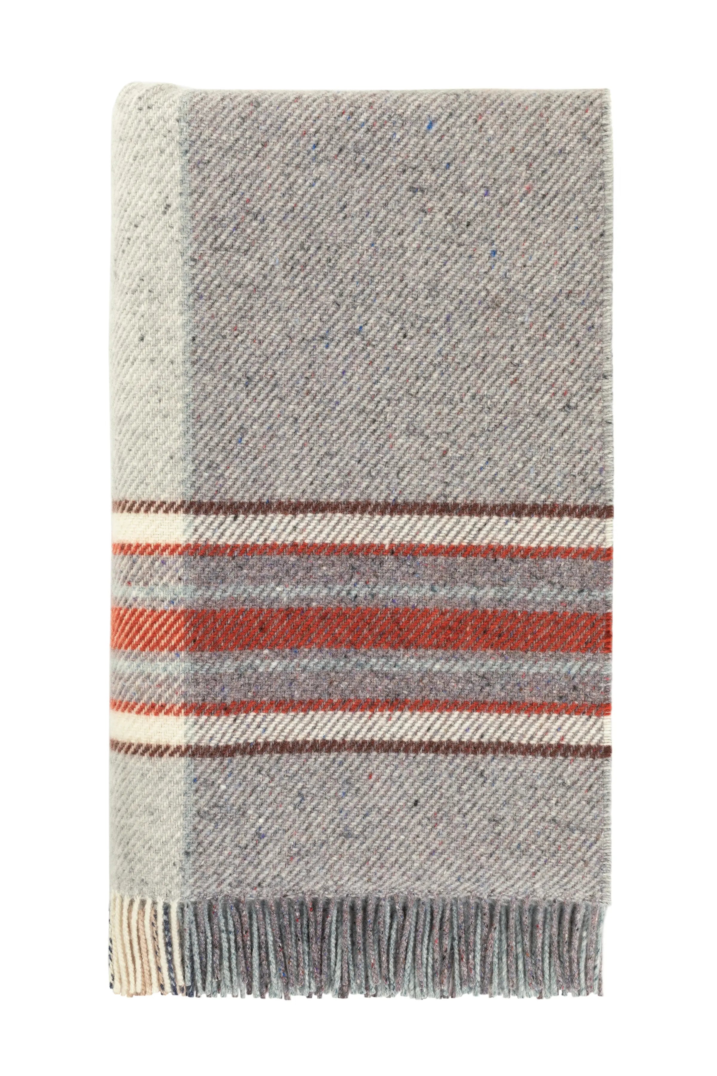 Donegal Check Bed Throw in Russet & Grey