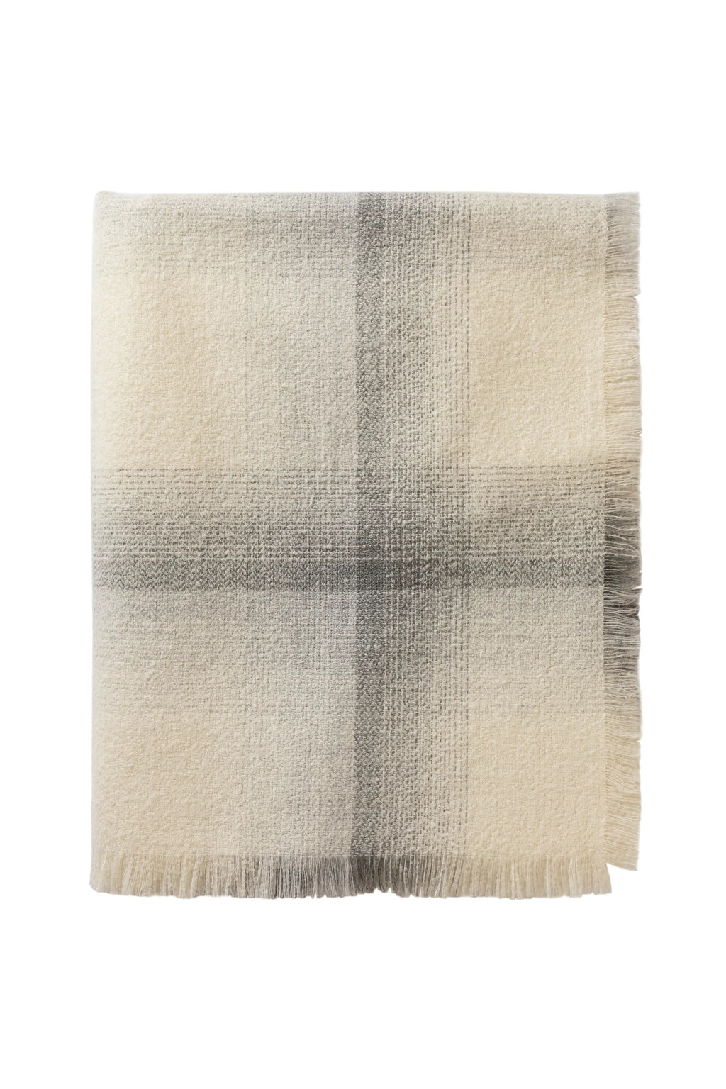 Blurred Cashmere Silk Bouclé Throw in White