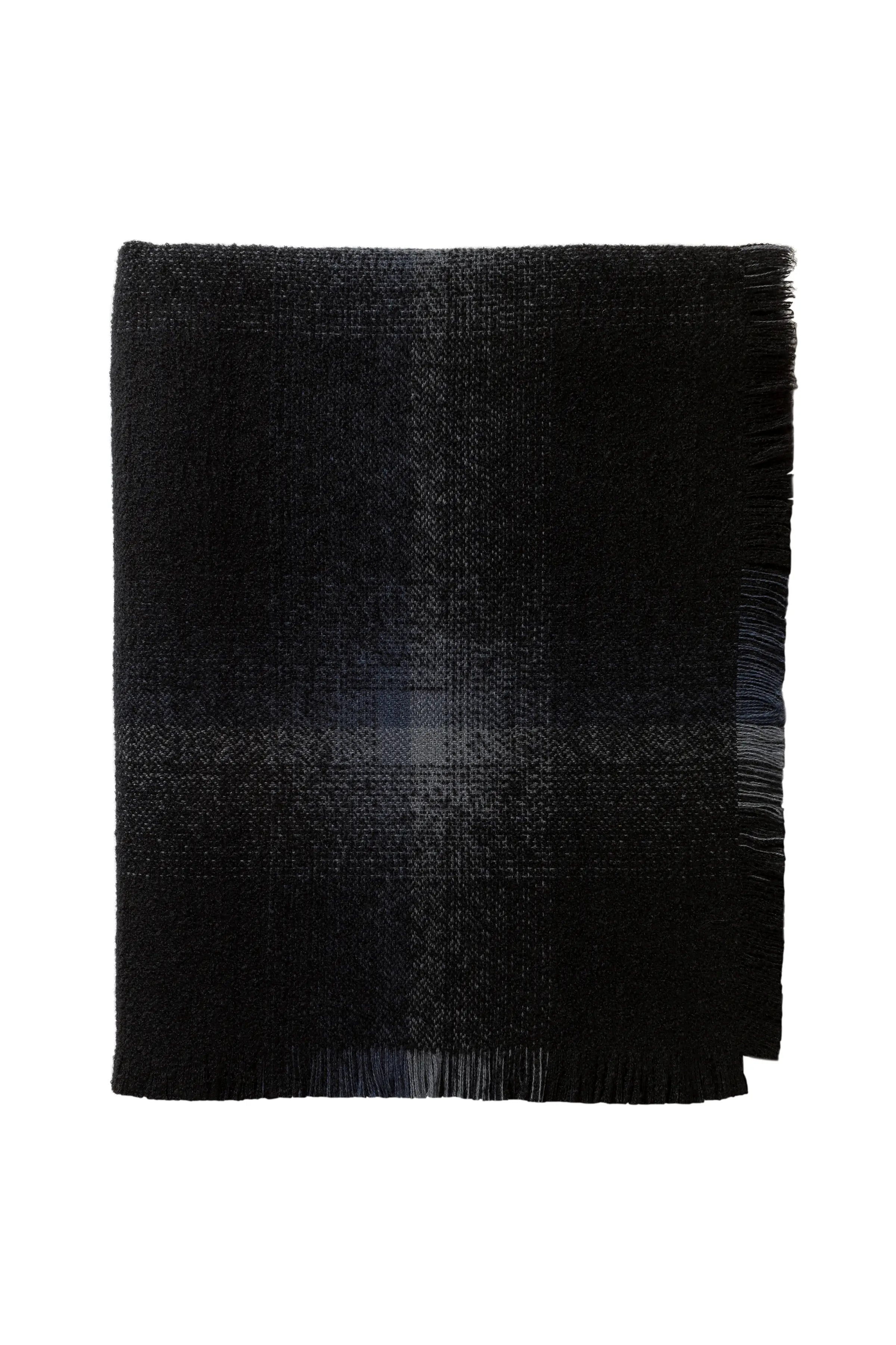 Blurred Cashmere Silk Bouclé Throw in Black