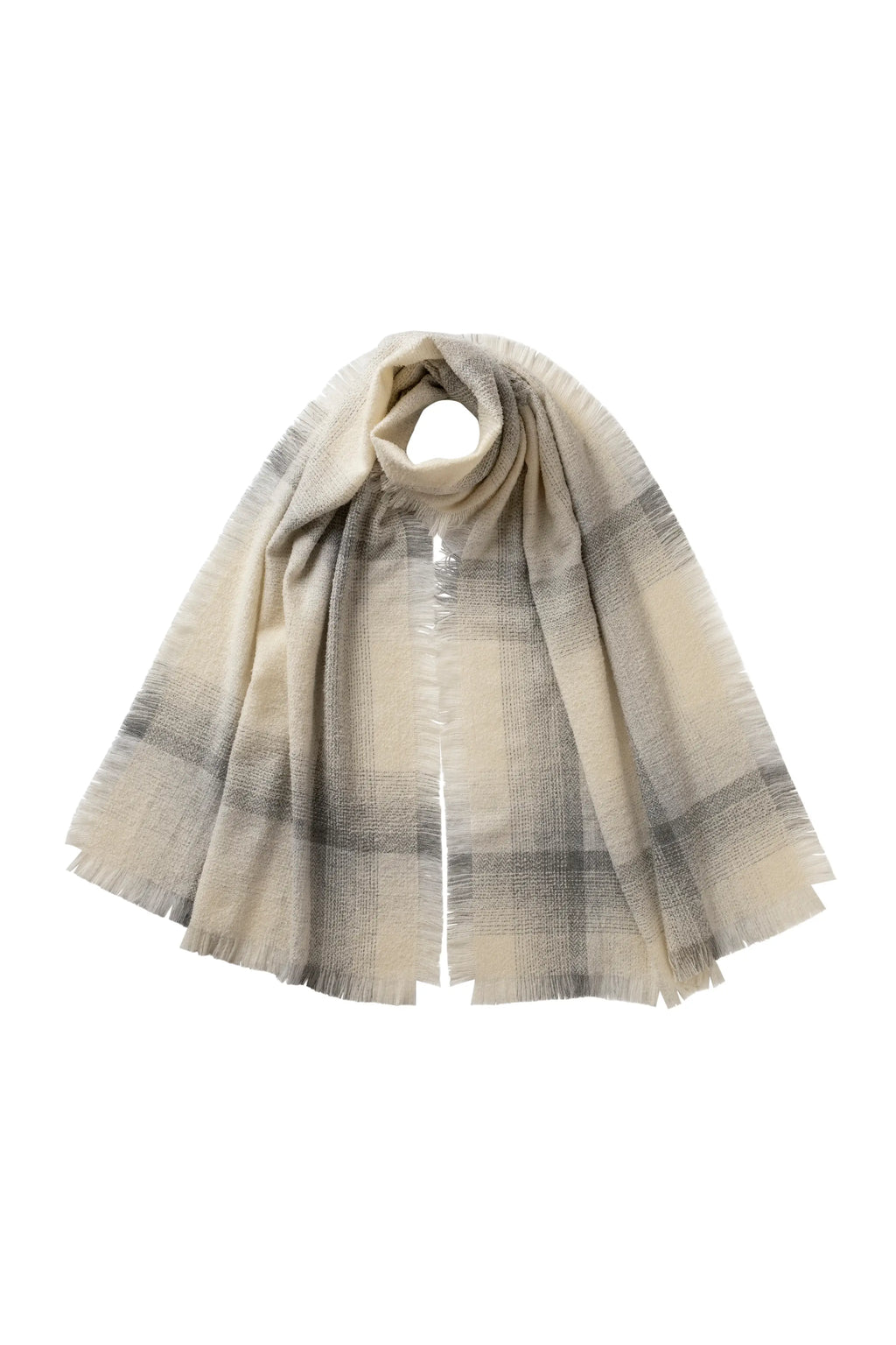 Blurred Bouclé White Scarf