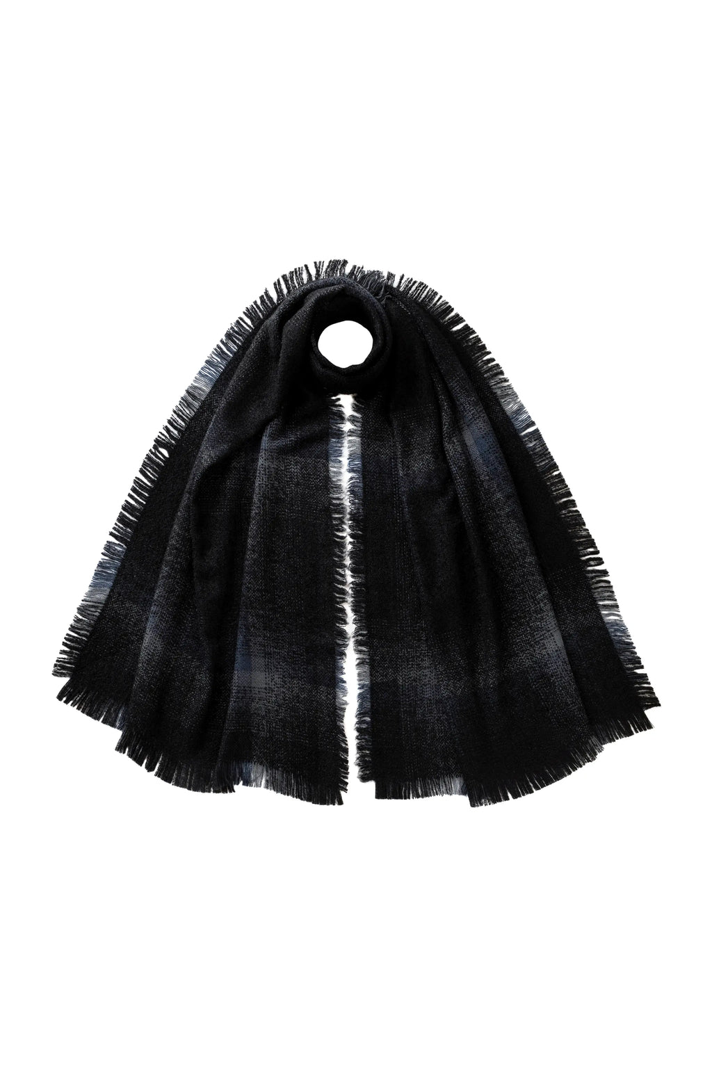 Blurred Bouclé Black Scarf