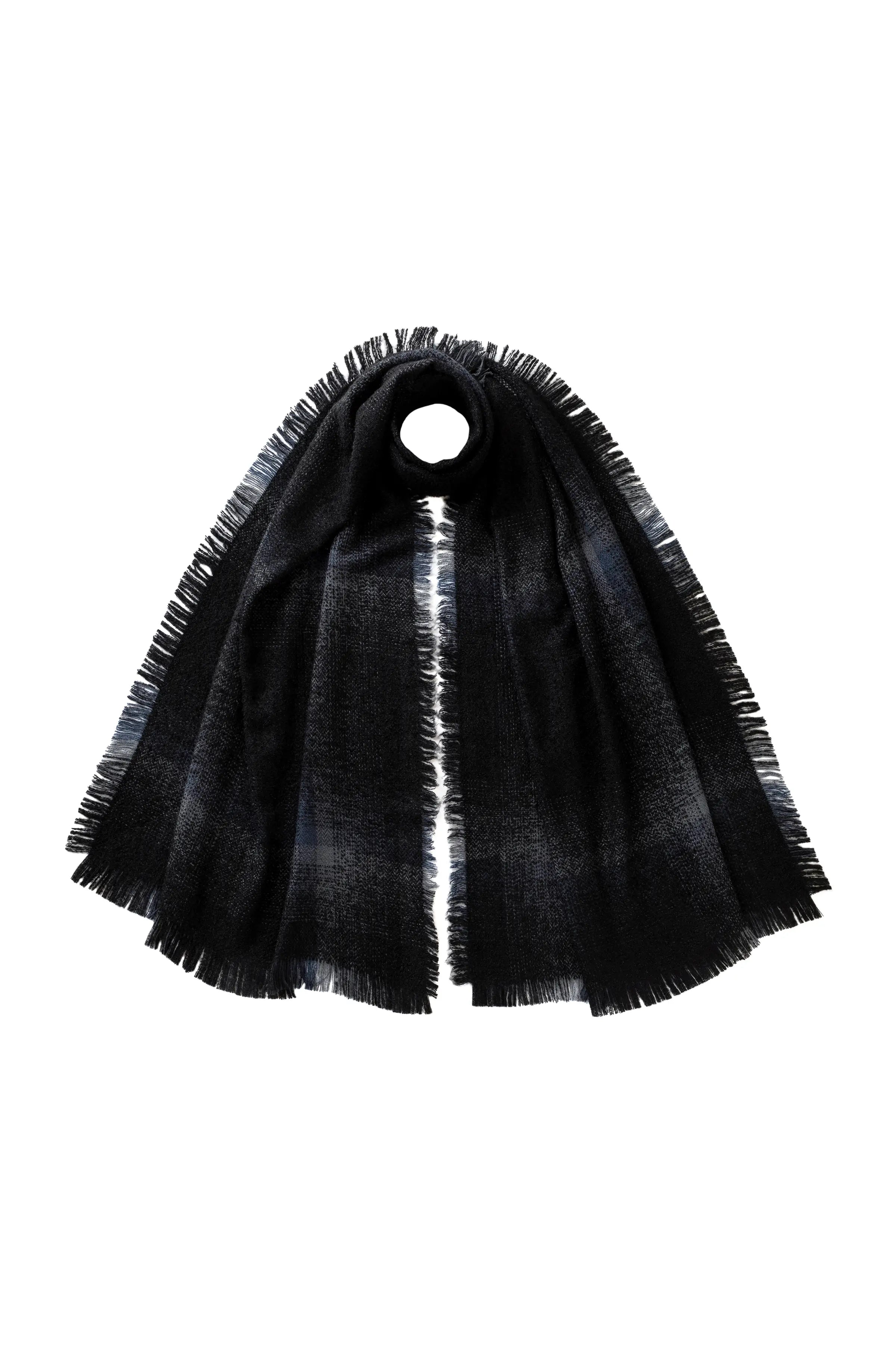 Blurred Bouclé Black Scarf