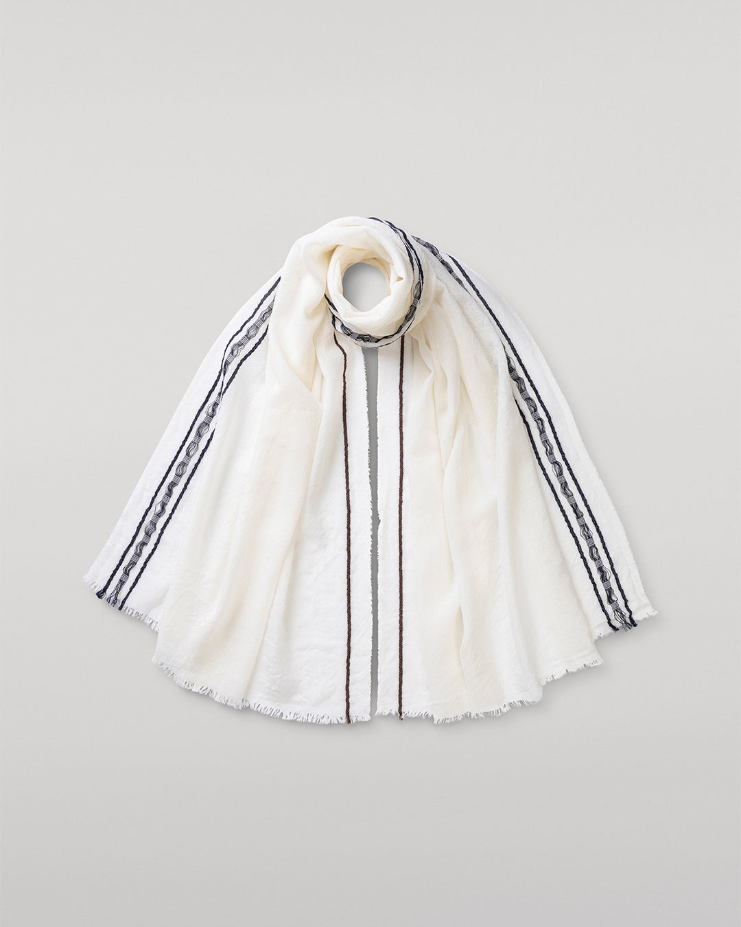 Cyrus Float Edge White Scarf