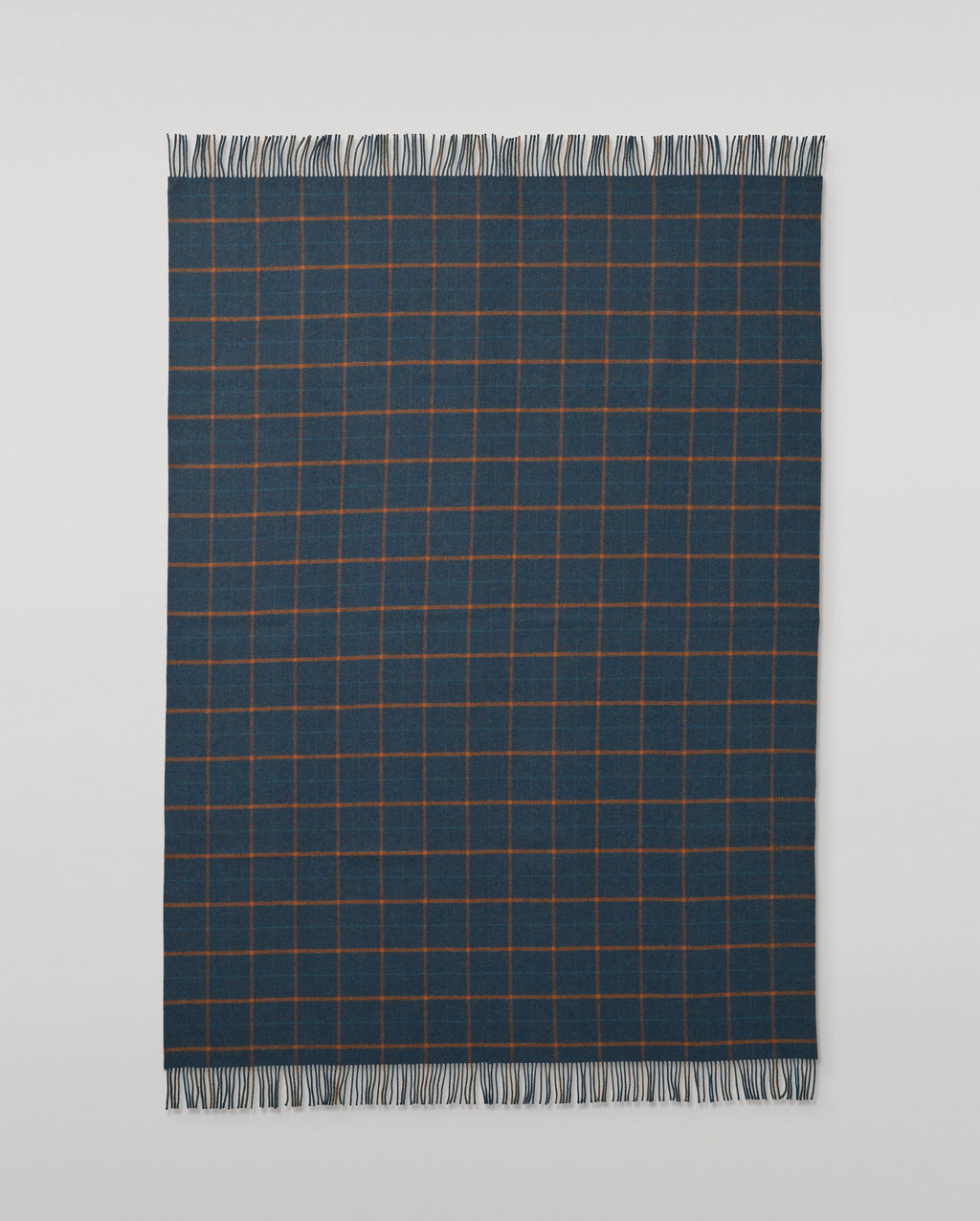 Double Face Green Check Lambswool Throw