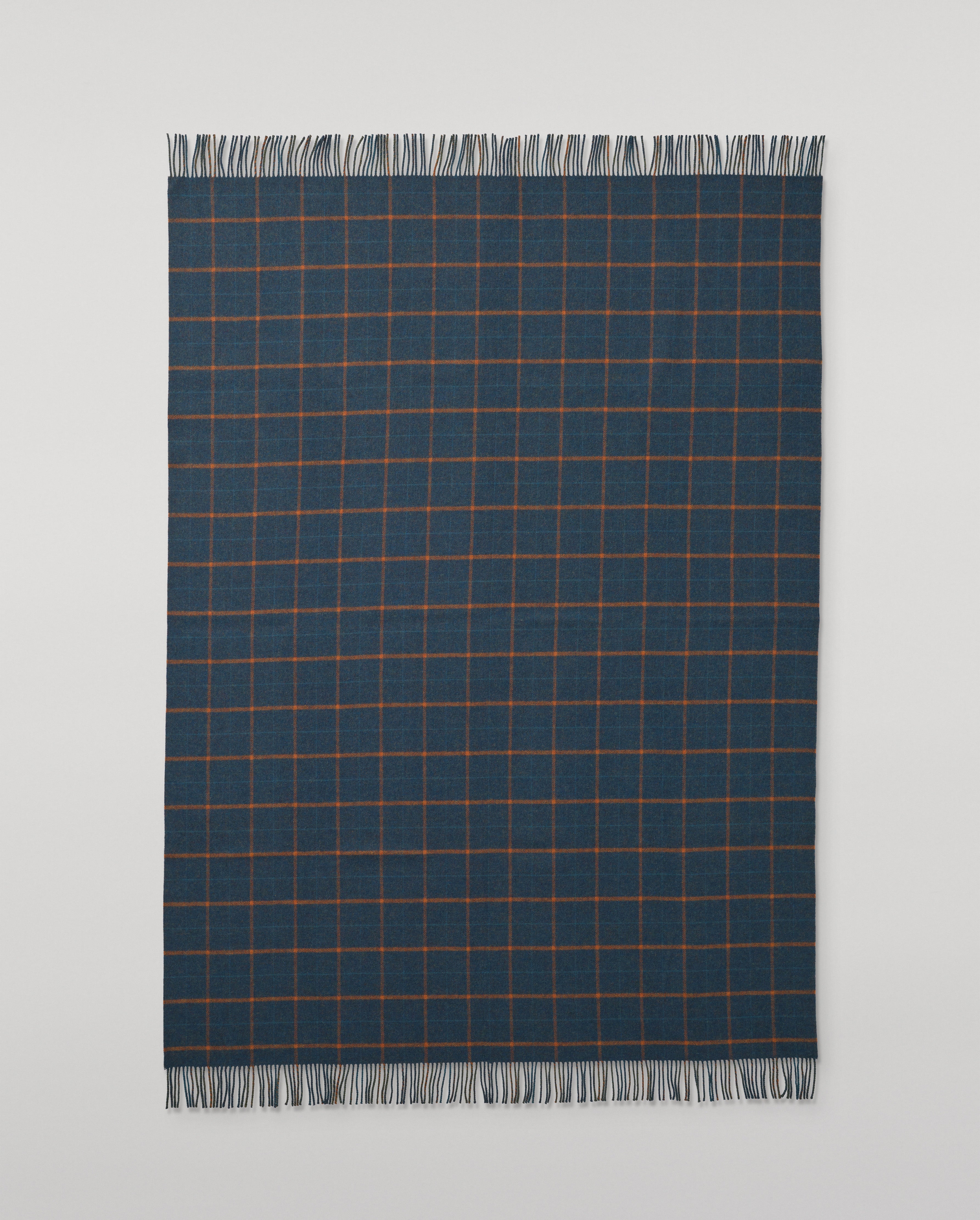 Double Face Green Check Lambswool Throw