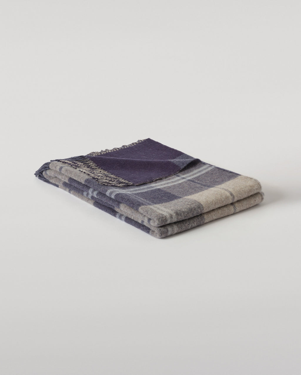 Double Face Blue & Cream Lambswool Throw