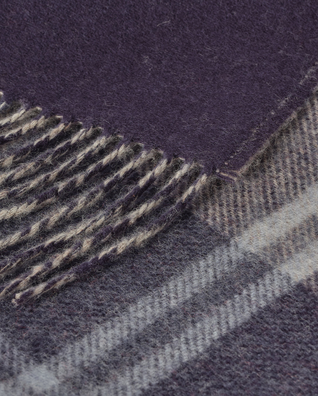 Double Face Blue & Cream Lambswool Throw
