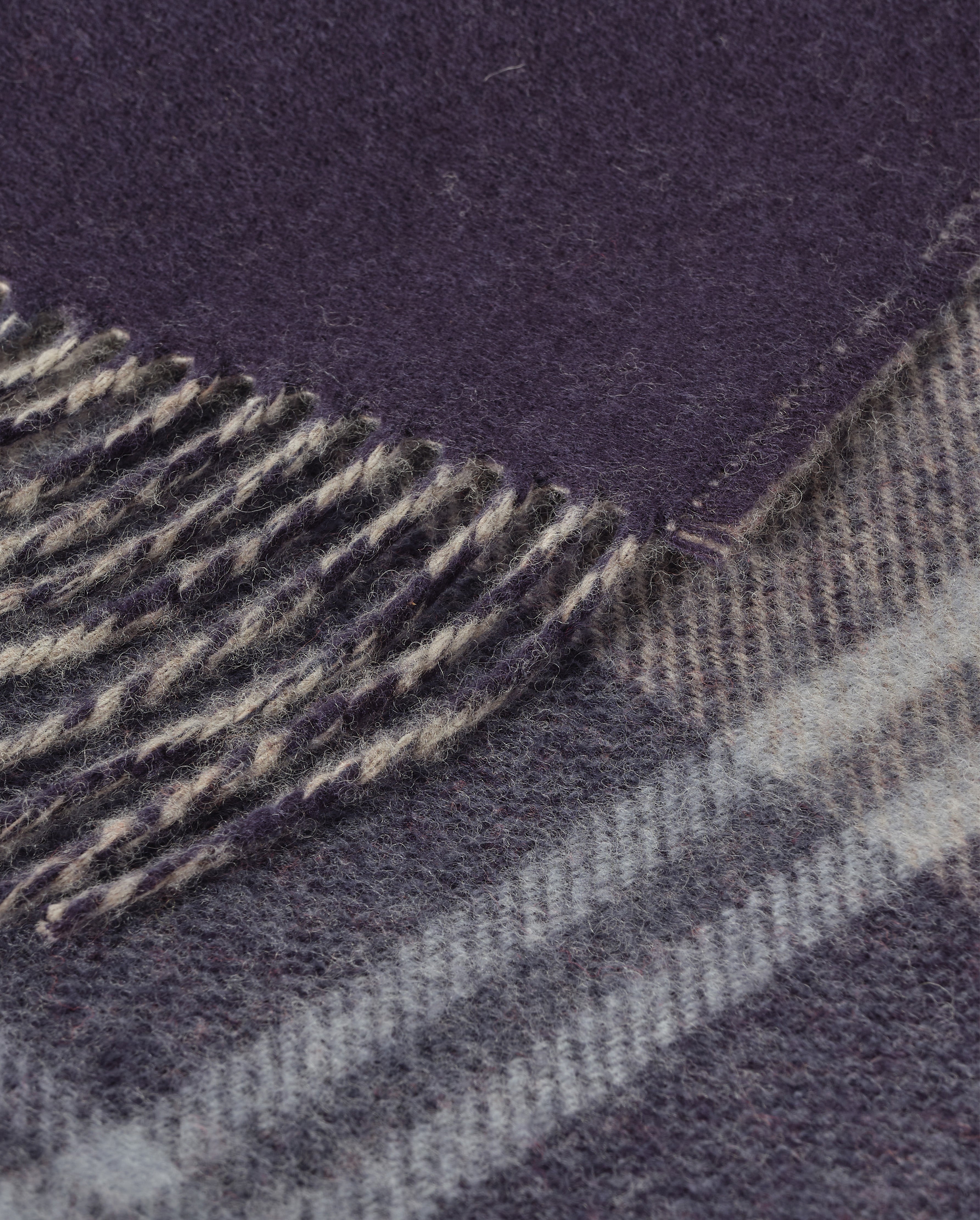 Double Face Blue & Cream Lambswool Throw