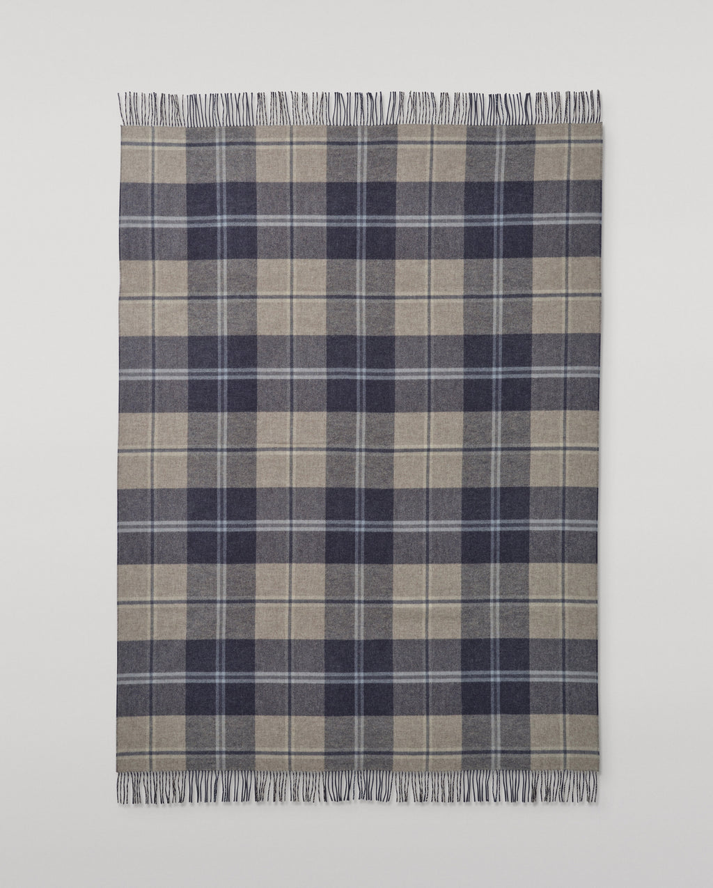 Double Face Blue & Cream Lambswool Throw