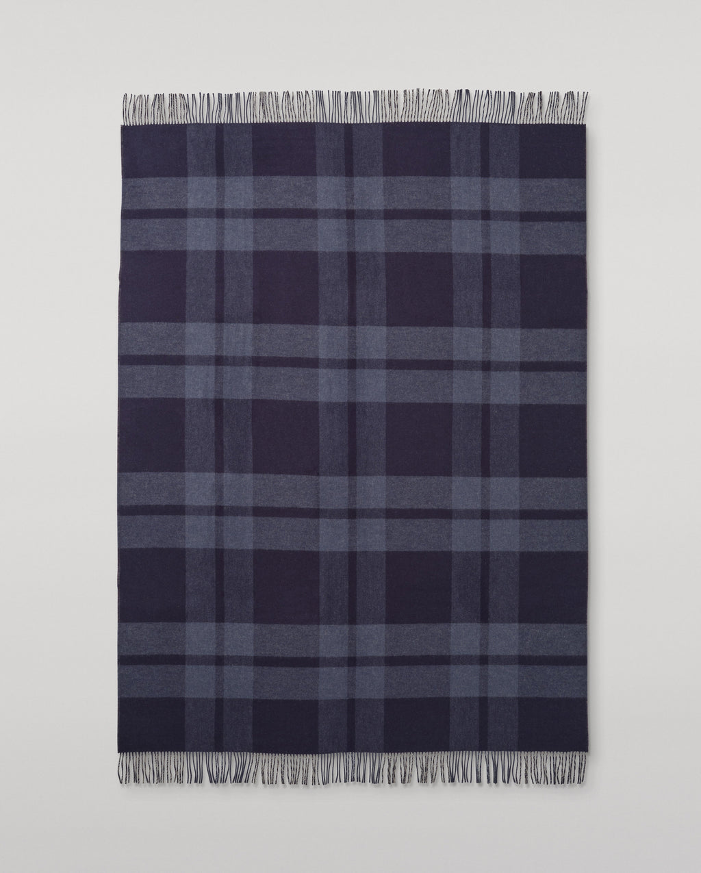 Double Face Blue & Cream Lambswool Throw