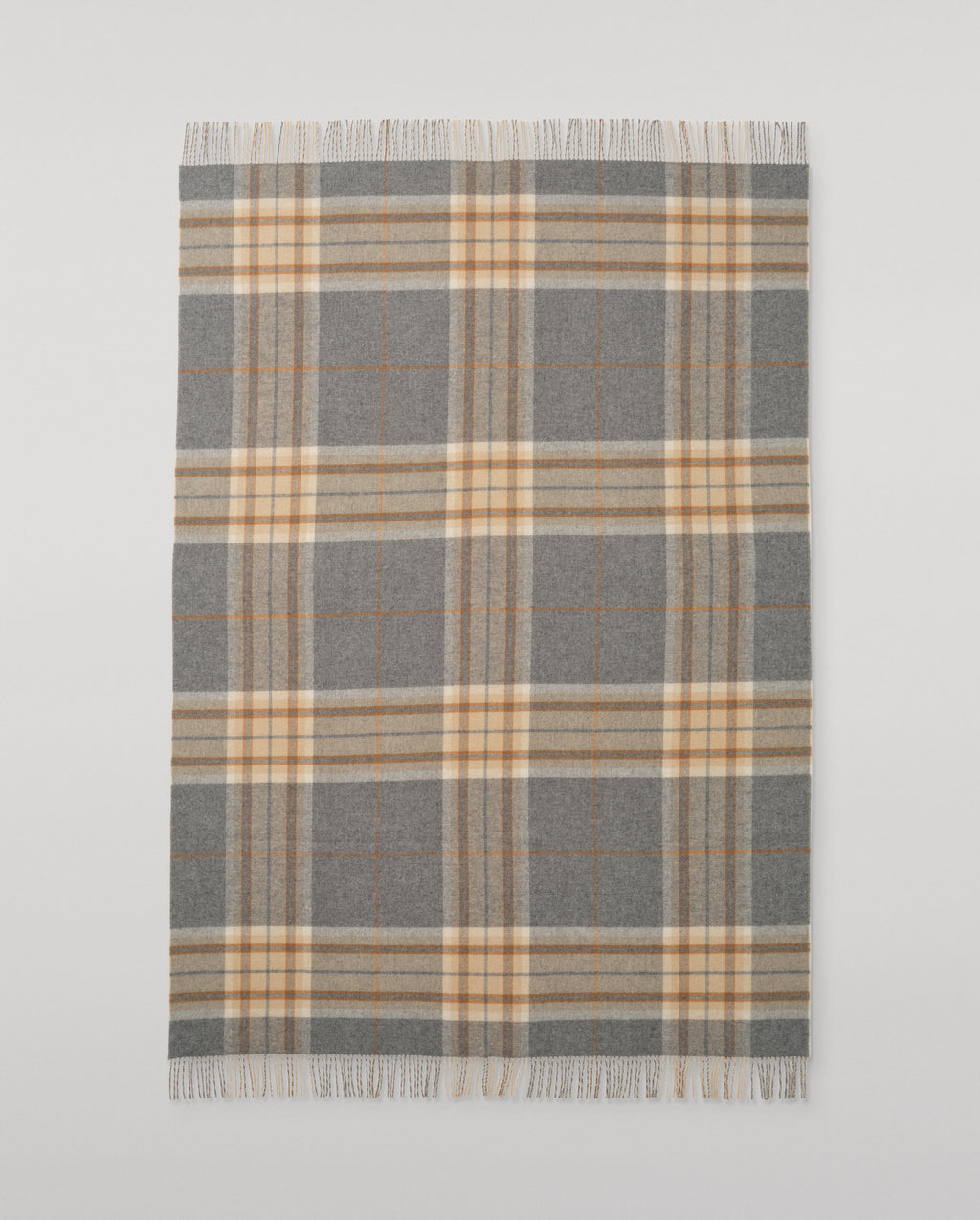 Double Face Grey & Brown Lambswool Throw