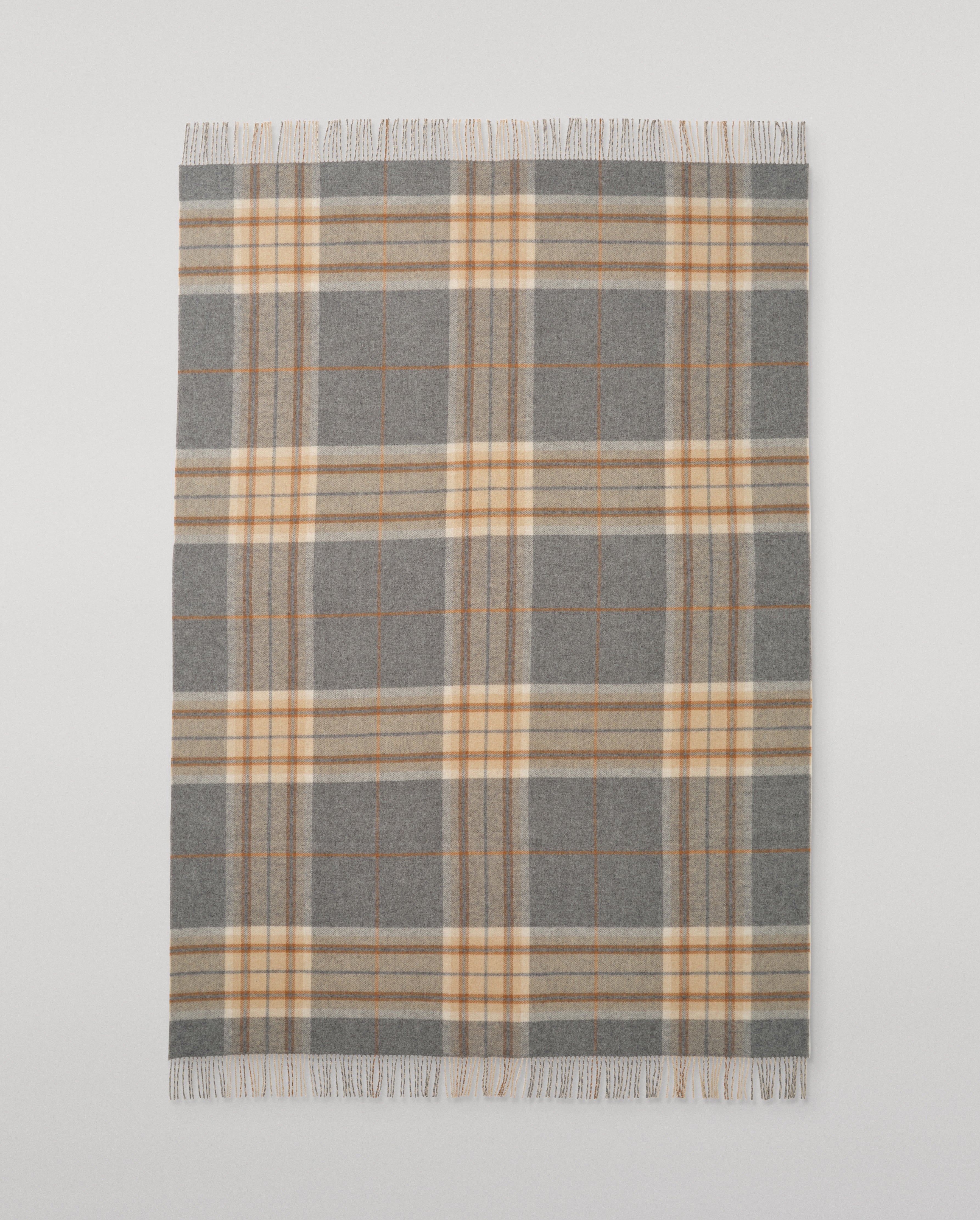 Double Face Grey & Brown Lambswool Throw