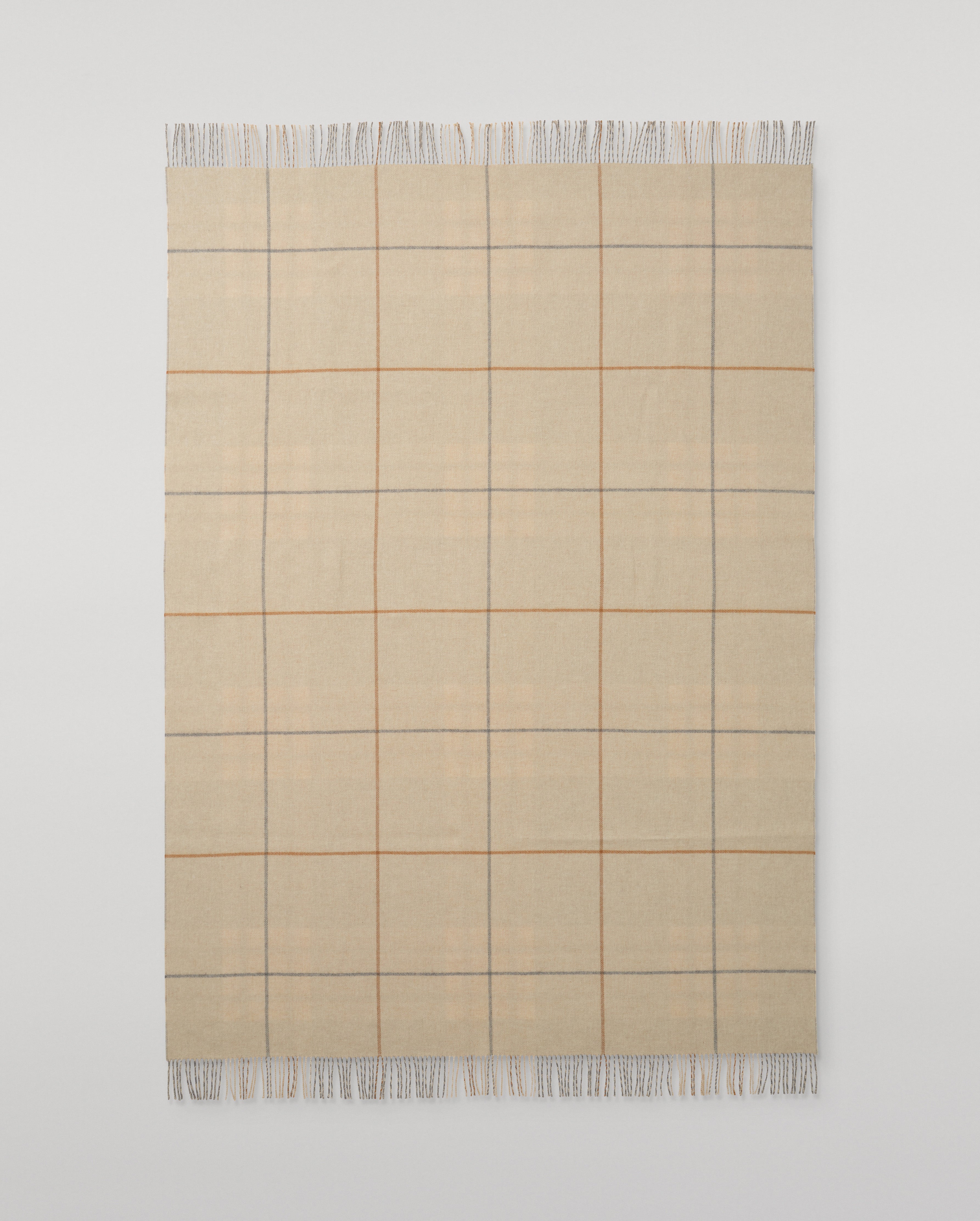 Double Face Grey & Brown Lambswool Throw